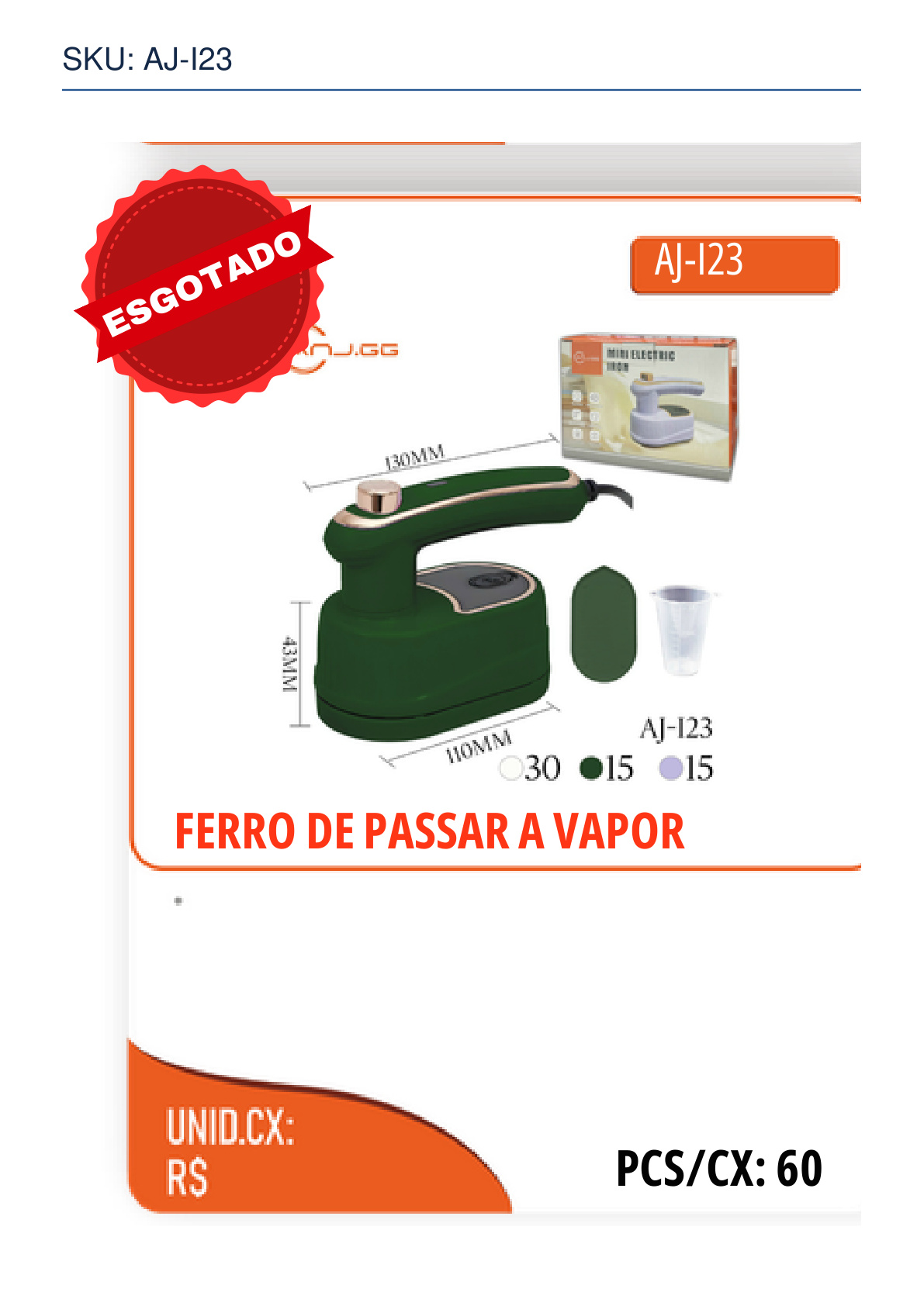 FERRO DE PASSAR A VAPOR