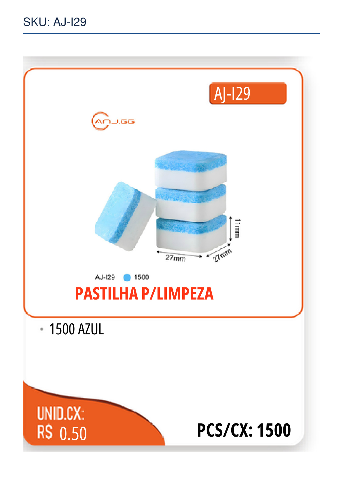 PASTILHA P/LIMPEZA