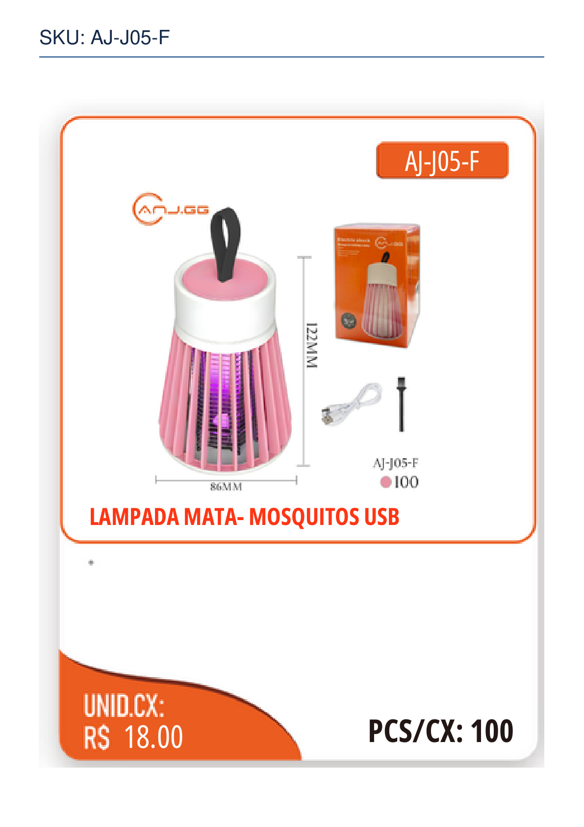 LAMPADA MATA- MOSQUITOS USB