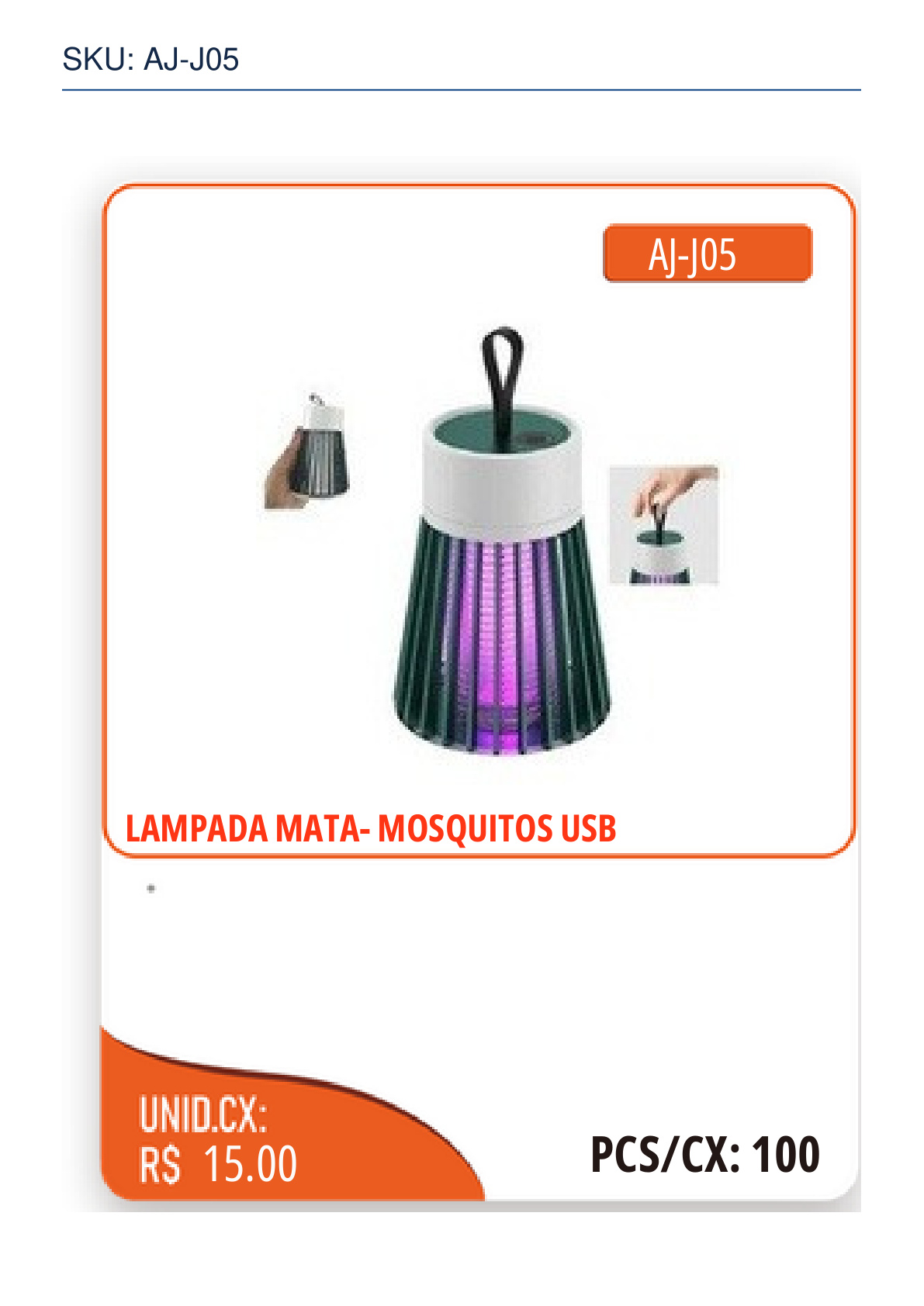 LAMPADA MATA- MOSQUITOS USB