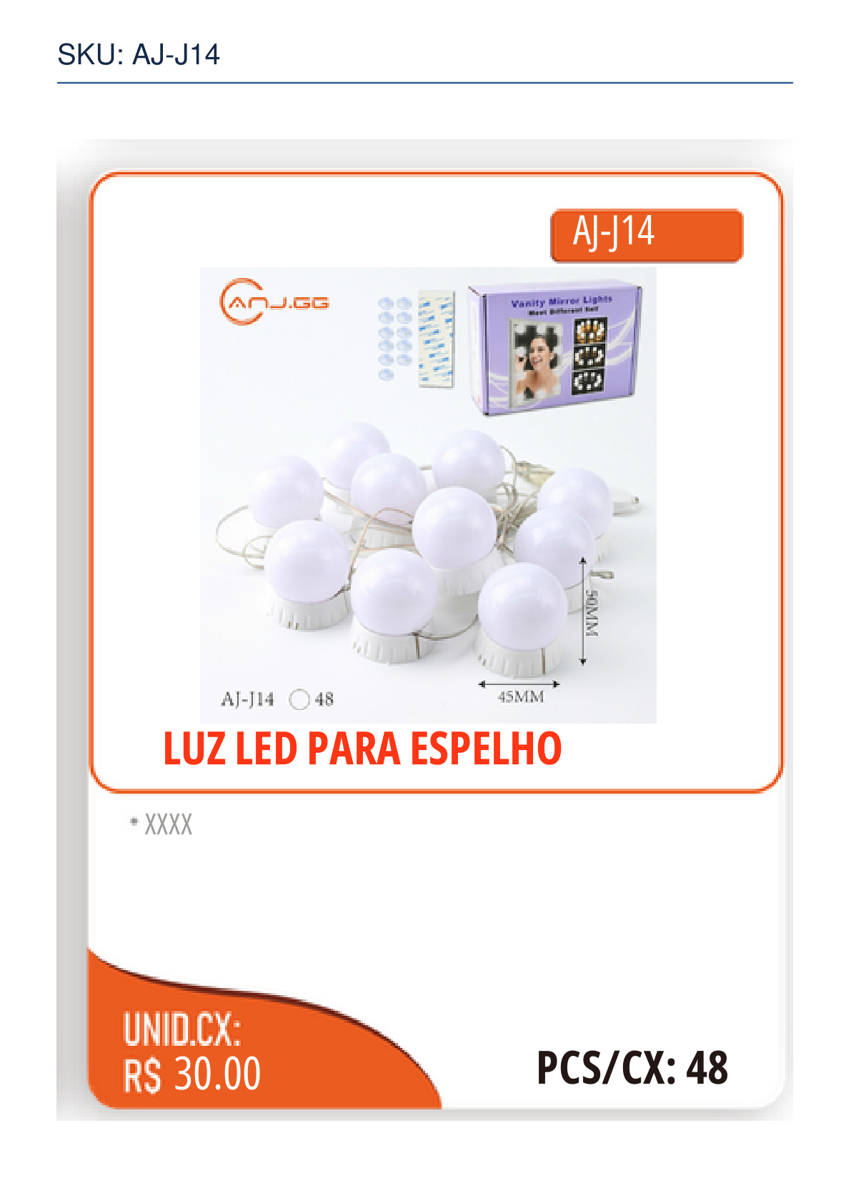 LUZ LED PARA ESPELHO