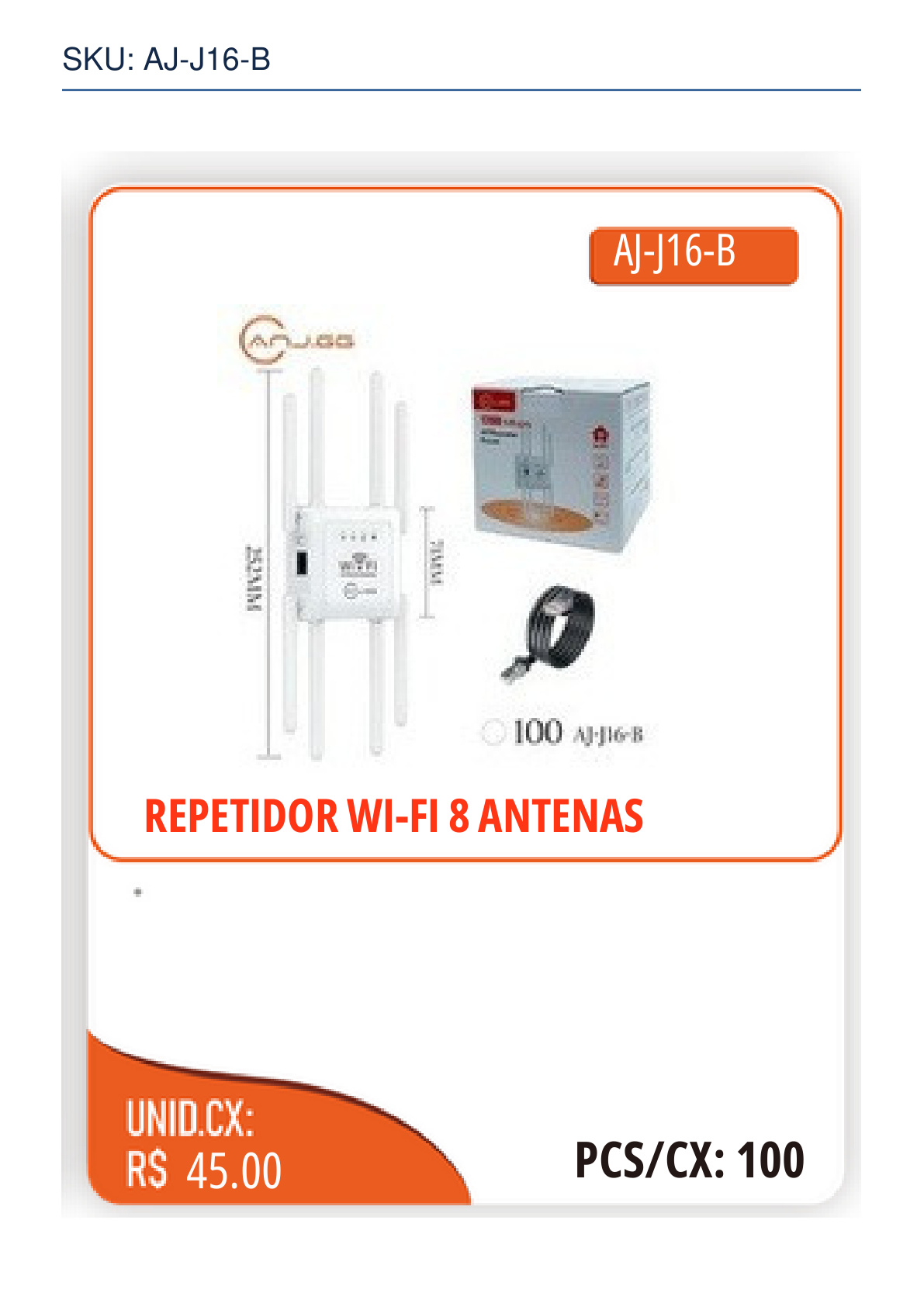 REPETIDOR WI-FI 8 ANTENAS