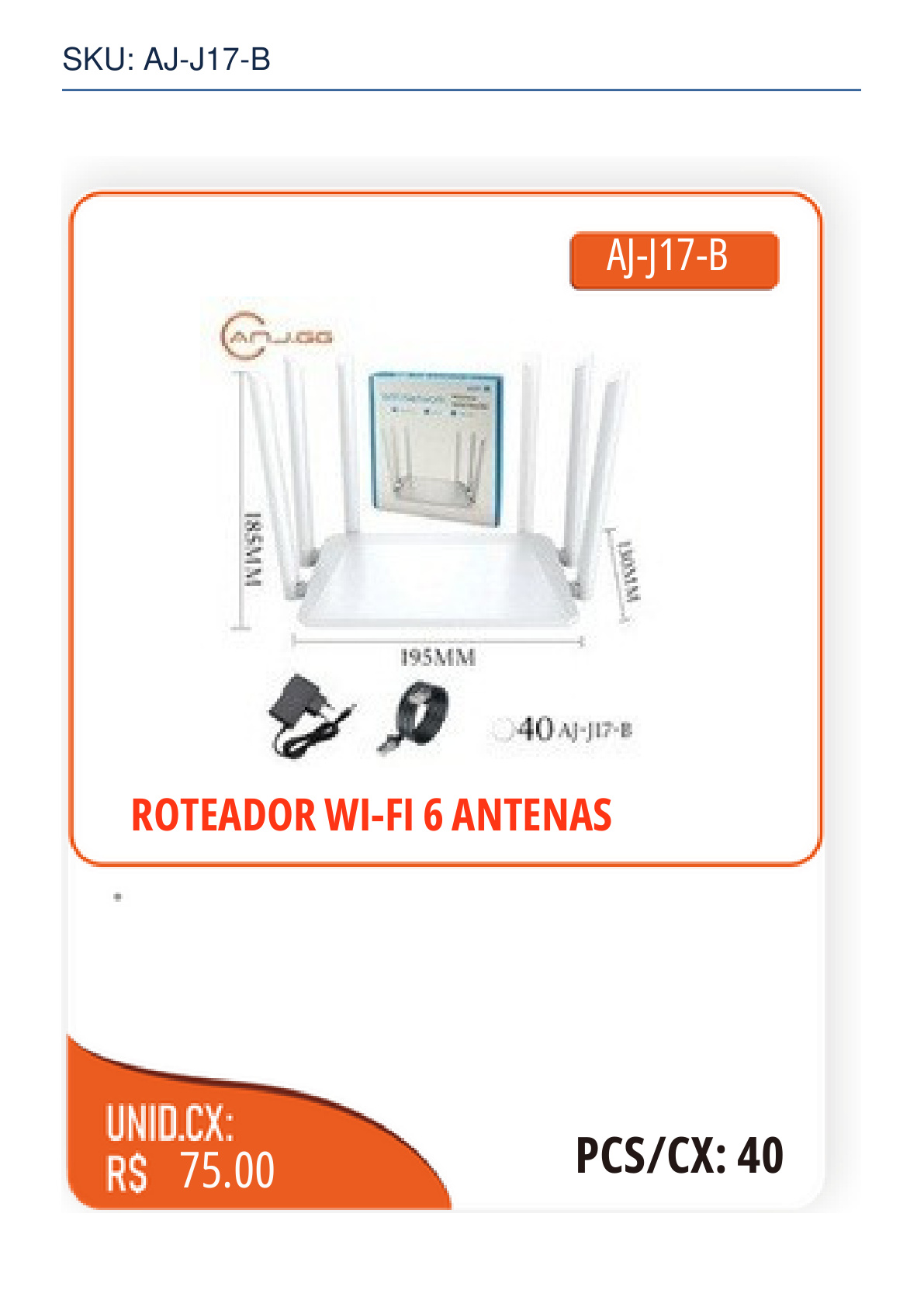ROTEADOR WI-FI 6 ANTENAS