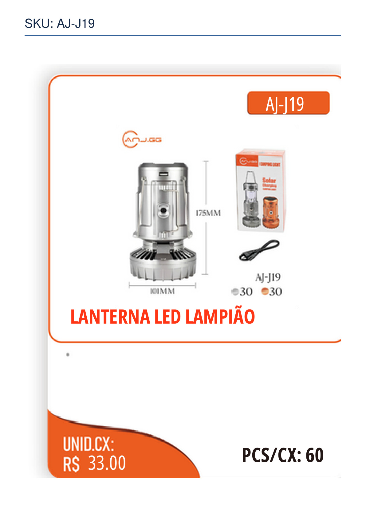 LANTERNA LED LAMPIÃO