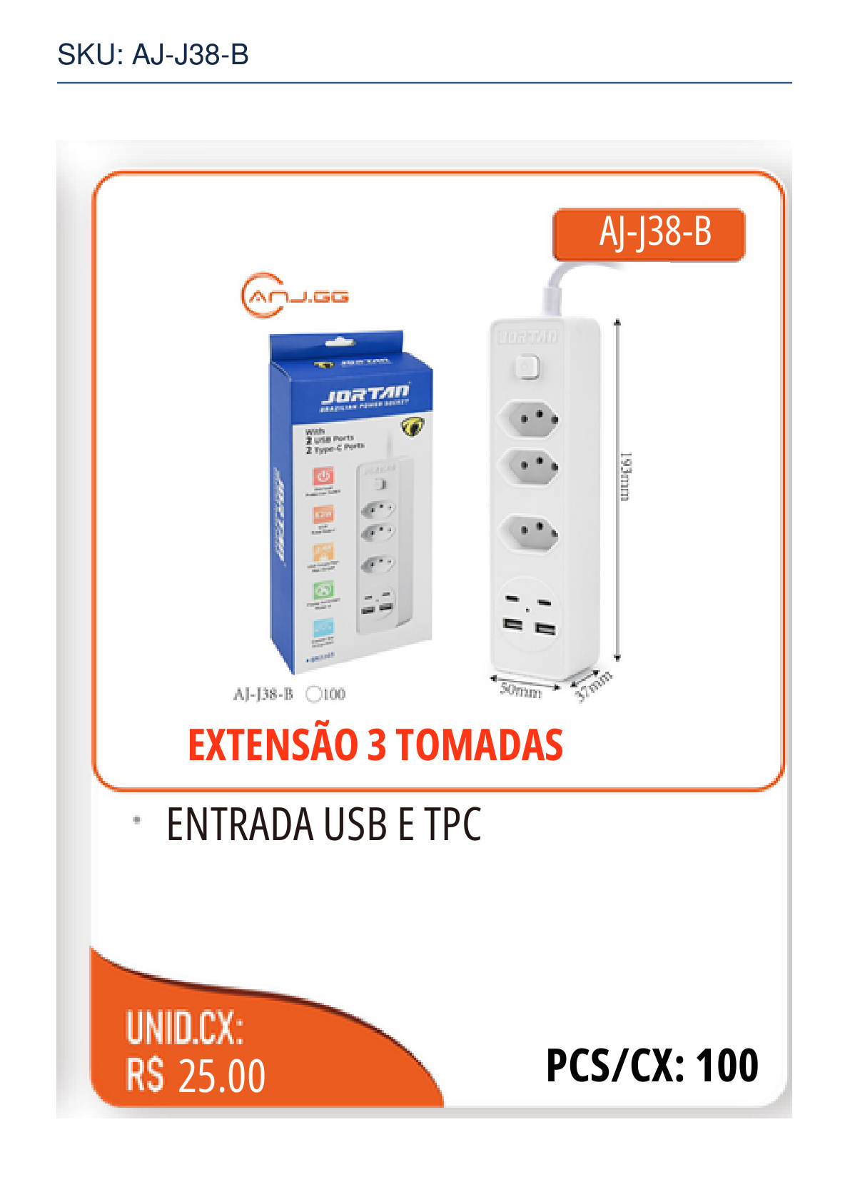 EXTENSÃO 3 TOMADAS
