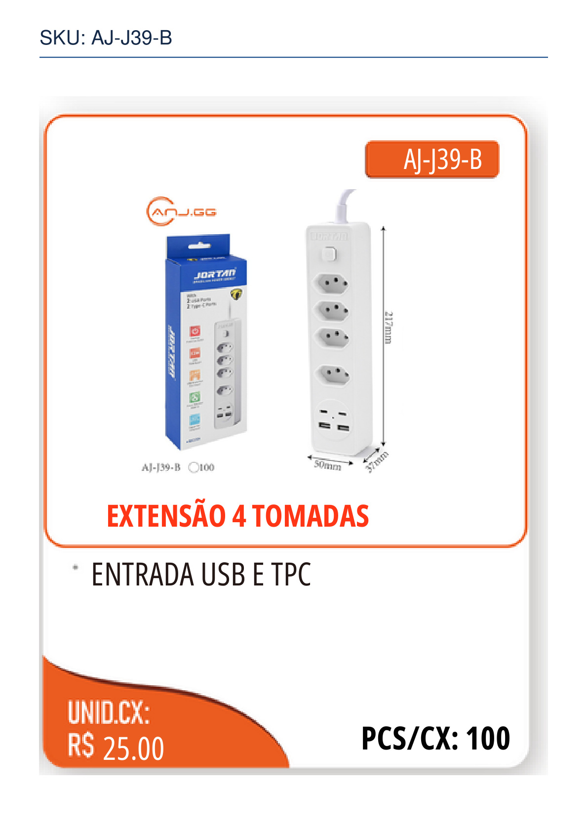 EXTENSÃO 4 TOMADAS