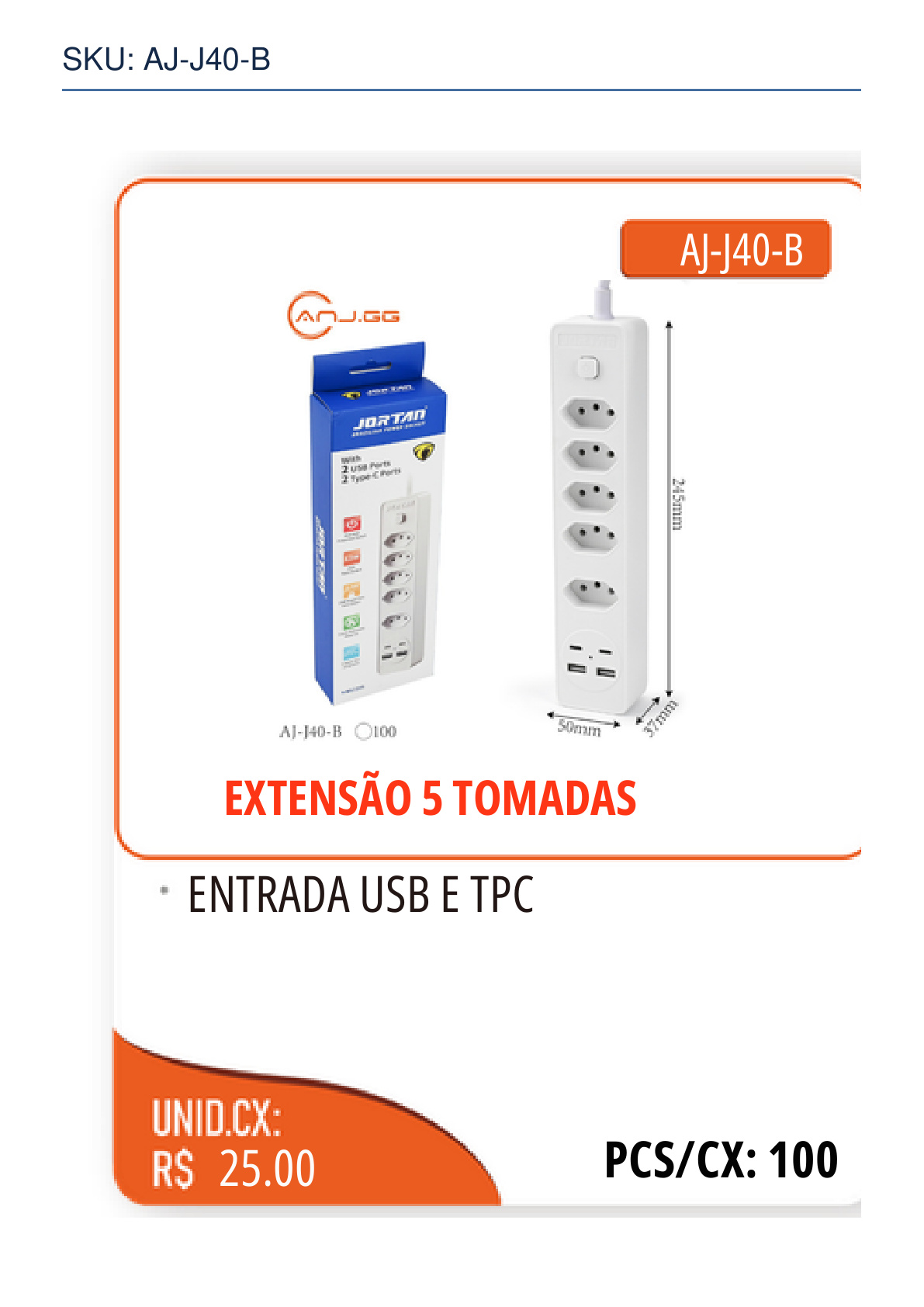 EXTENSÃO 5 TOMADAS