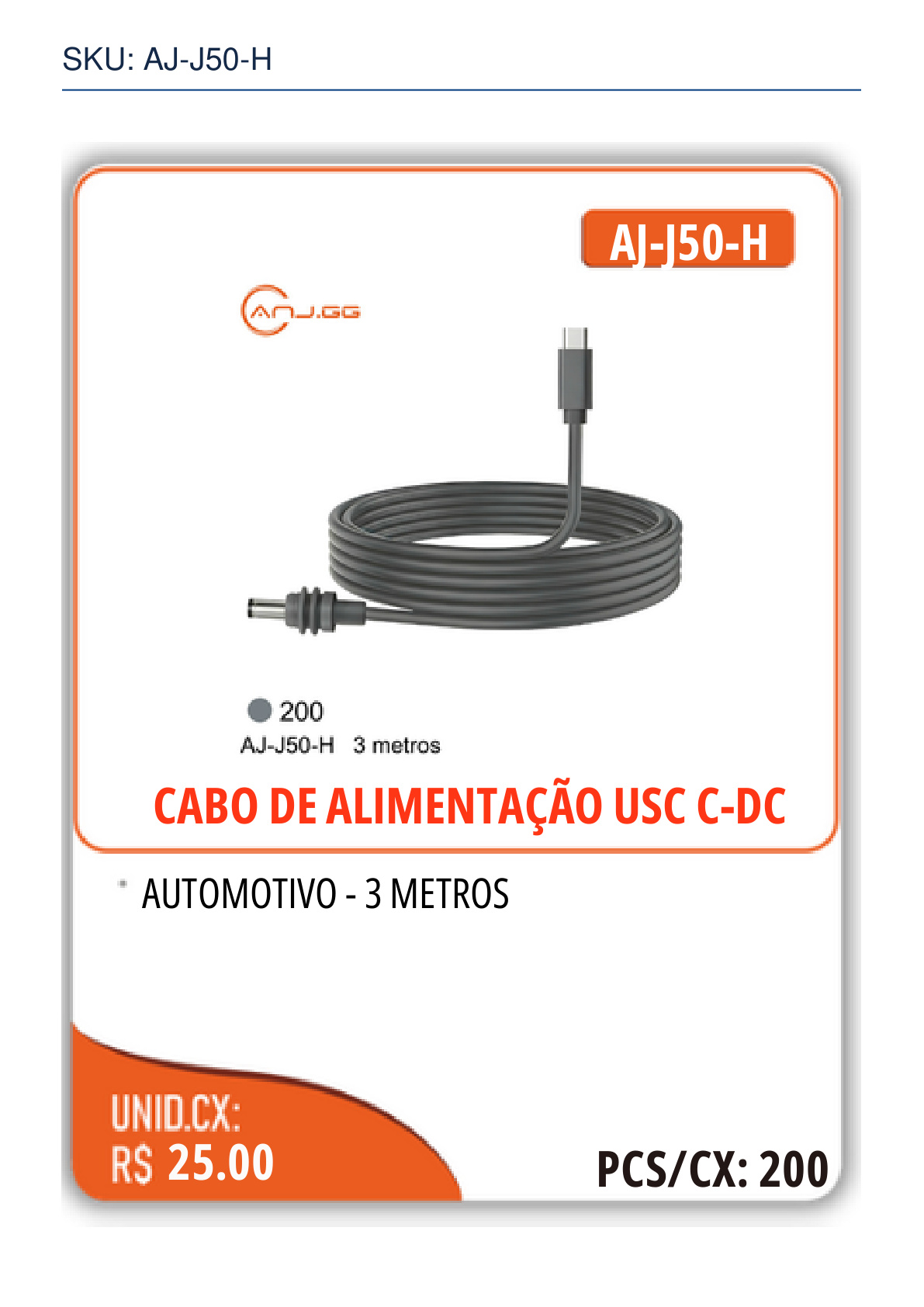 CABO DE ALIMENTAÇÃO USC C-DC