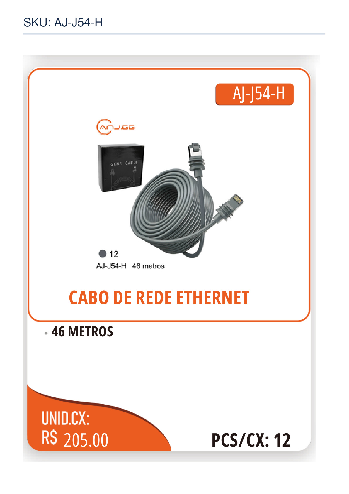 CABO DE REDE ETHERNET