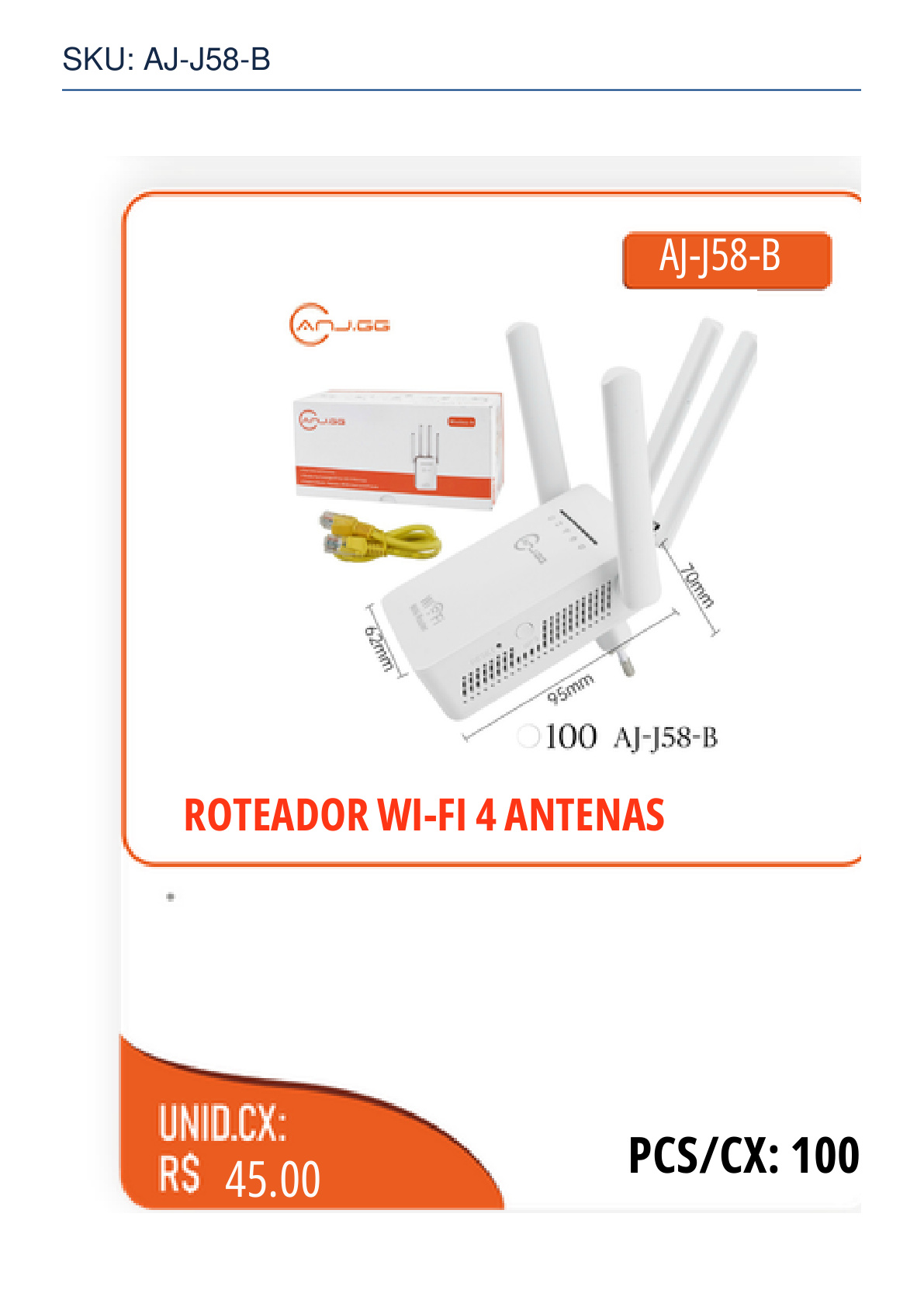ROTEADOR WI-FI 4 ANTENAS