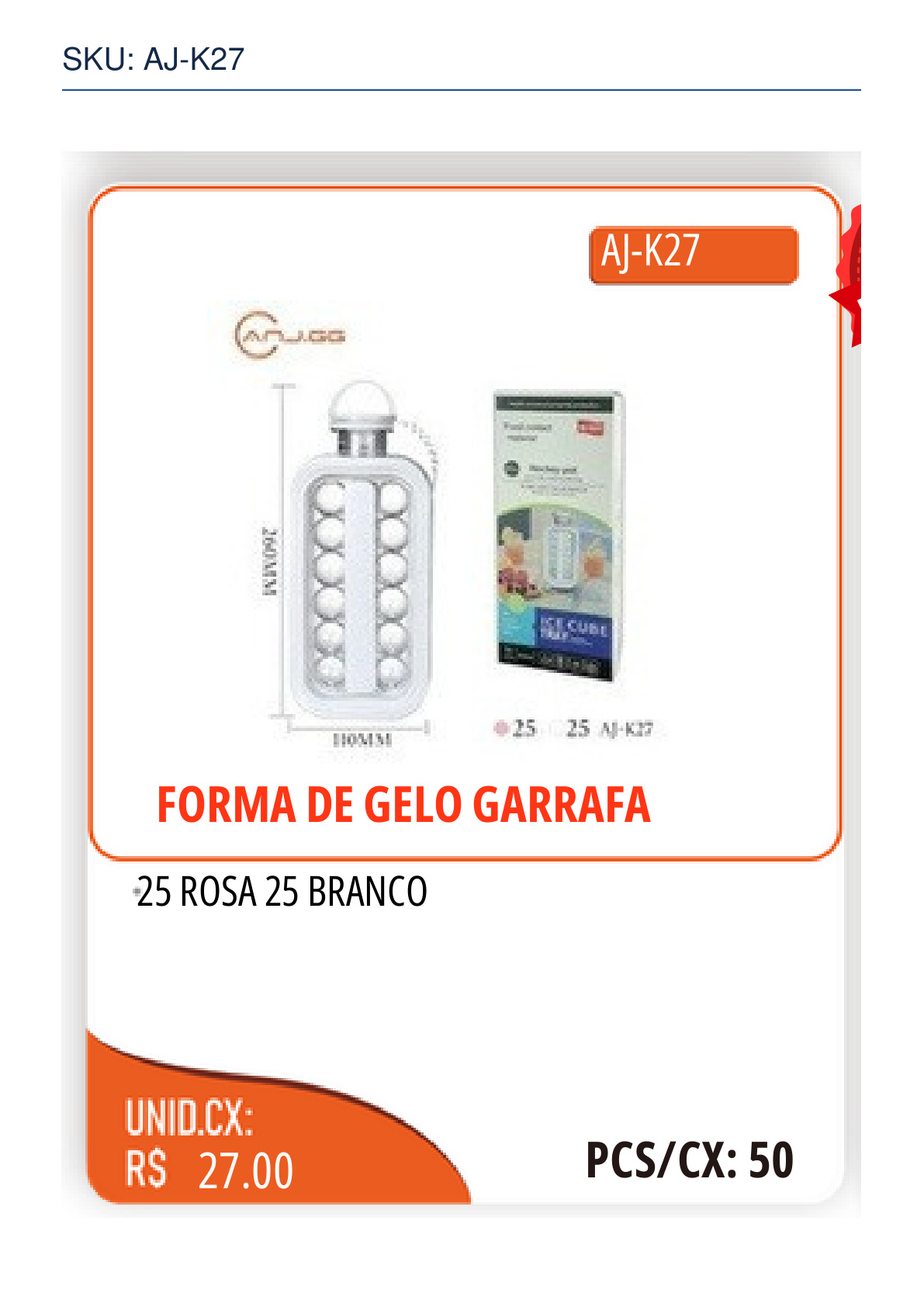 FORMA DE GELO GARRAFA