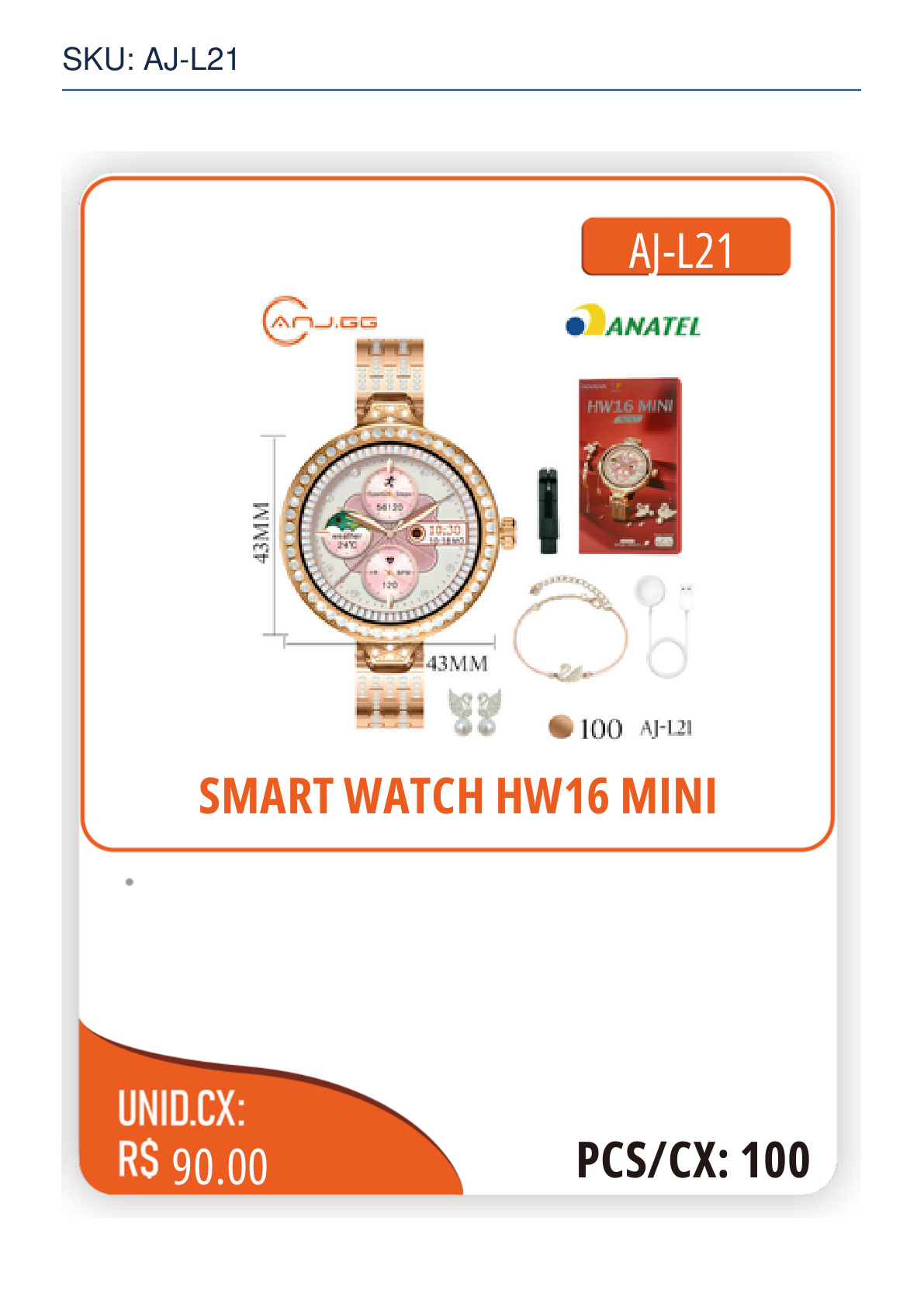 SMART WATCH HW16 MINI