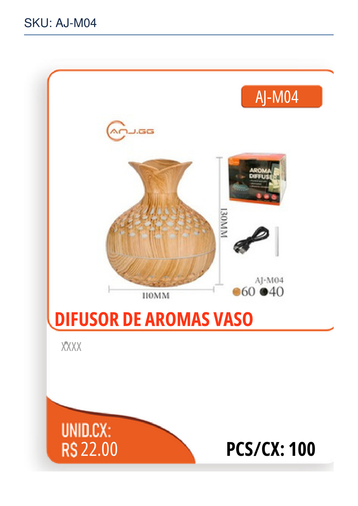 DIFUSOR DE AROMAS VASO