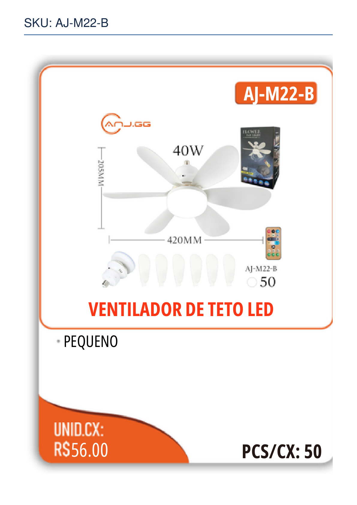 VENTILADOR DE TETO LED