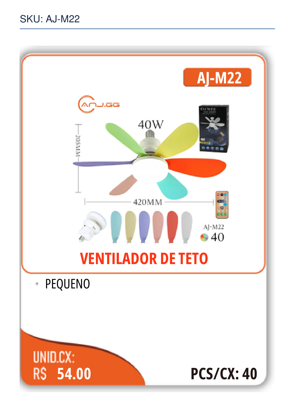 VENTILADOR DE TETO