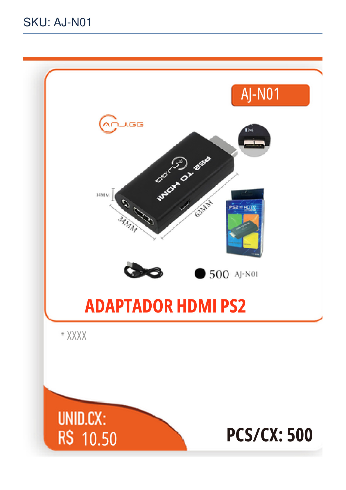 ADAPTADOR HDMI PS2