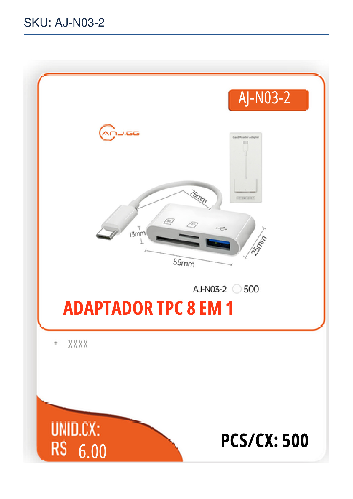 ADAPTADOR TPC 8 EM 1