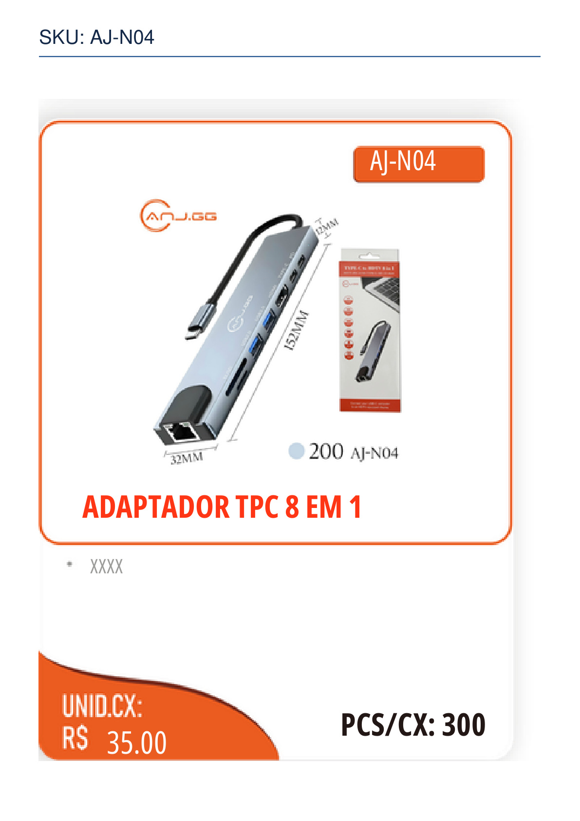 ADAPTADOR TPC 8 EM 1