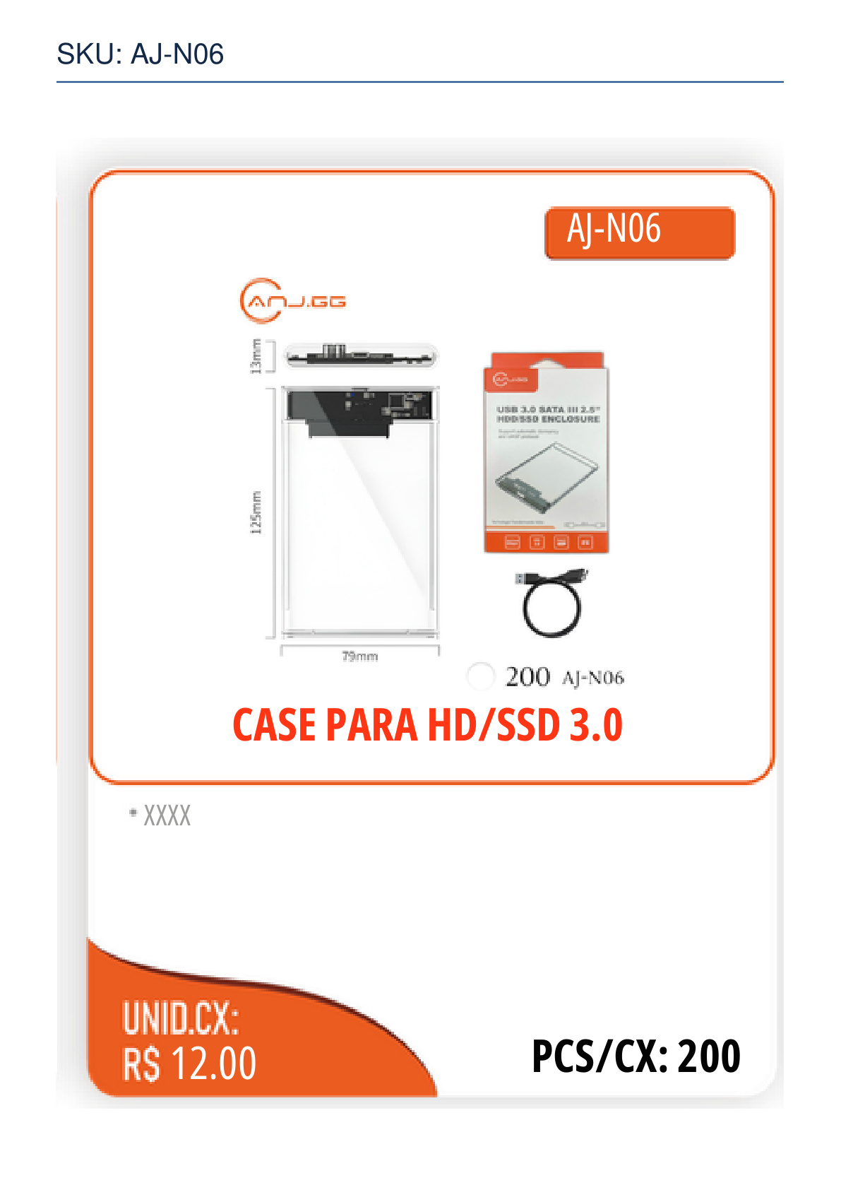 CASE PARA HD/SSD 3.0