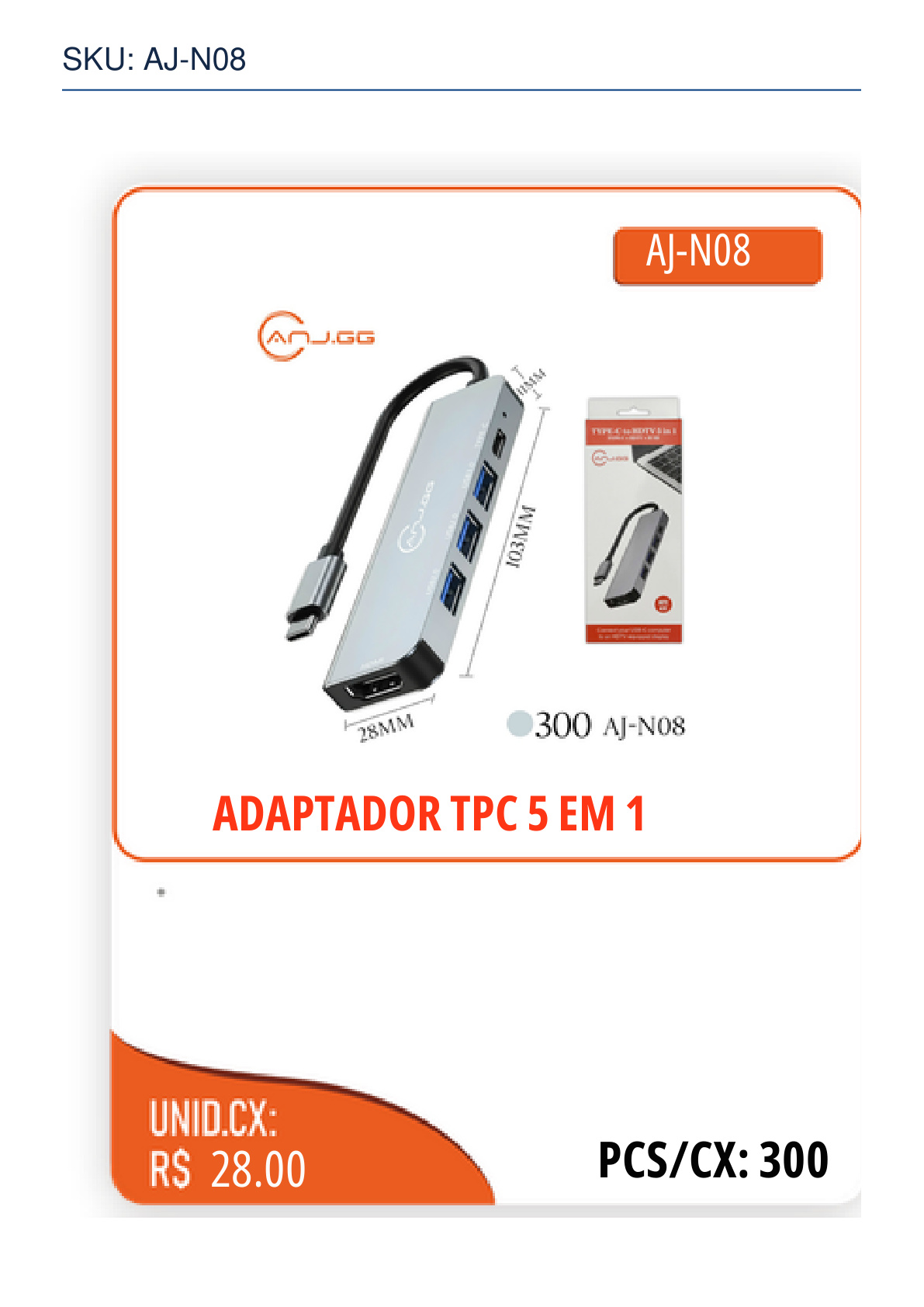 ADAPTADOR TPC 5 EM 1
