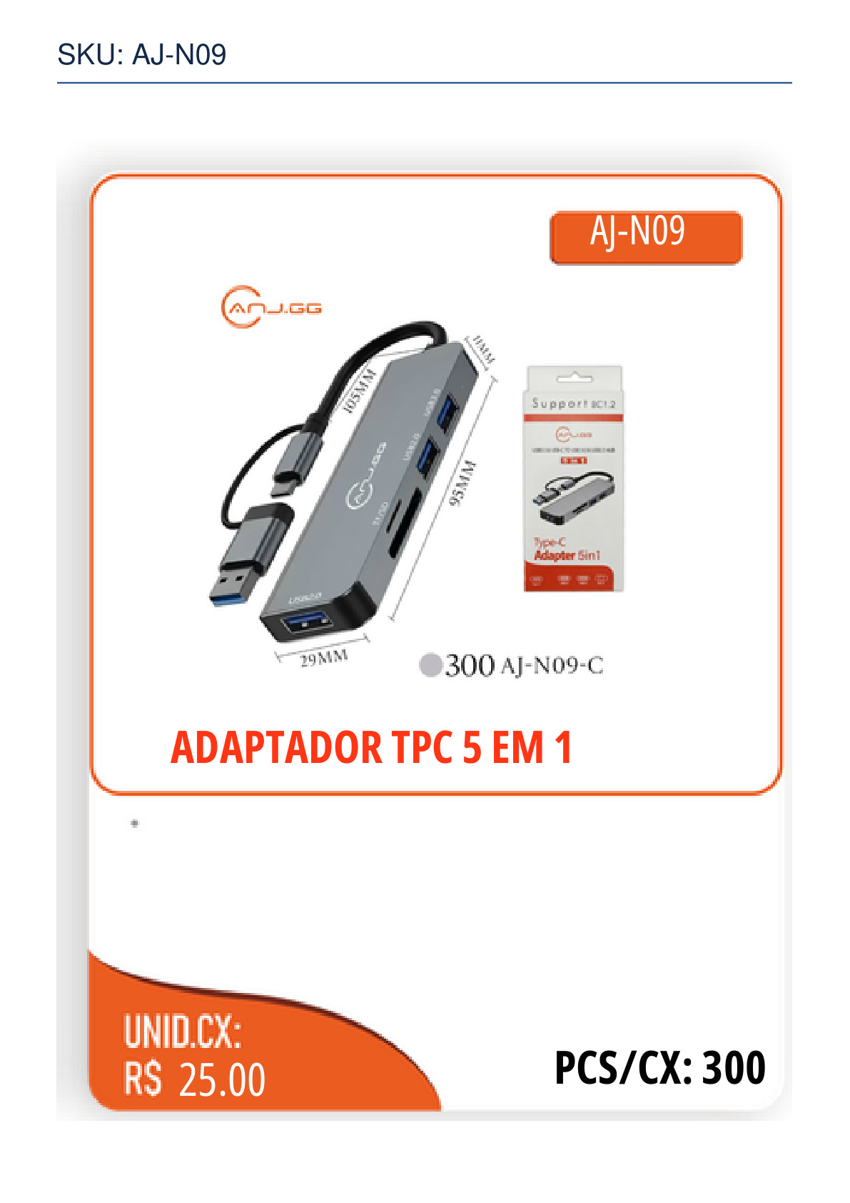ADAPTADOR TPC 5 EM 1