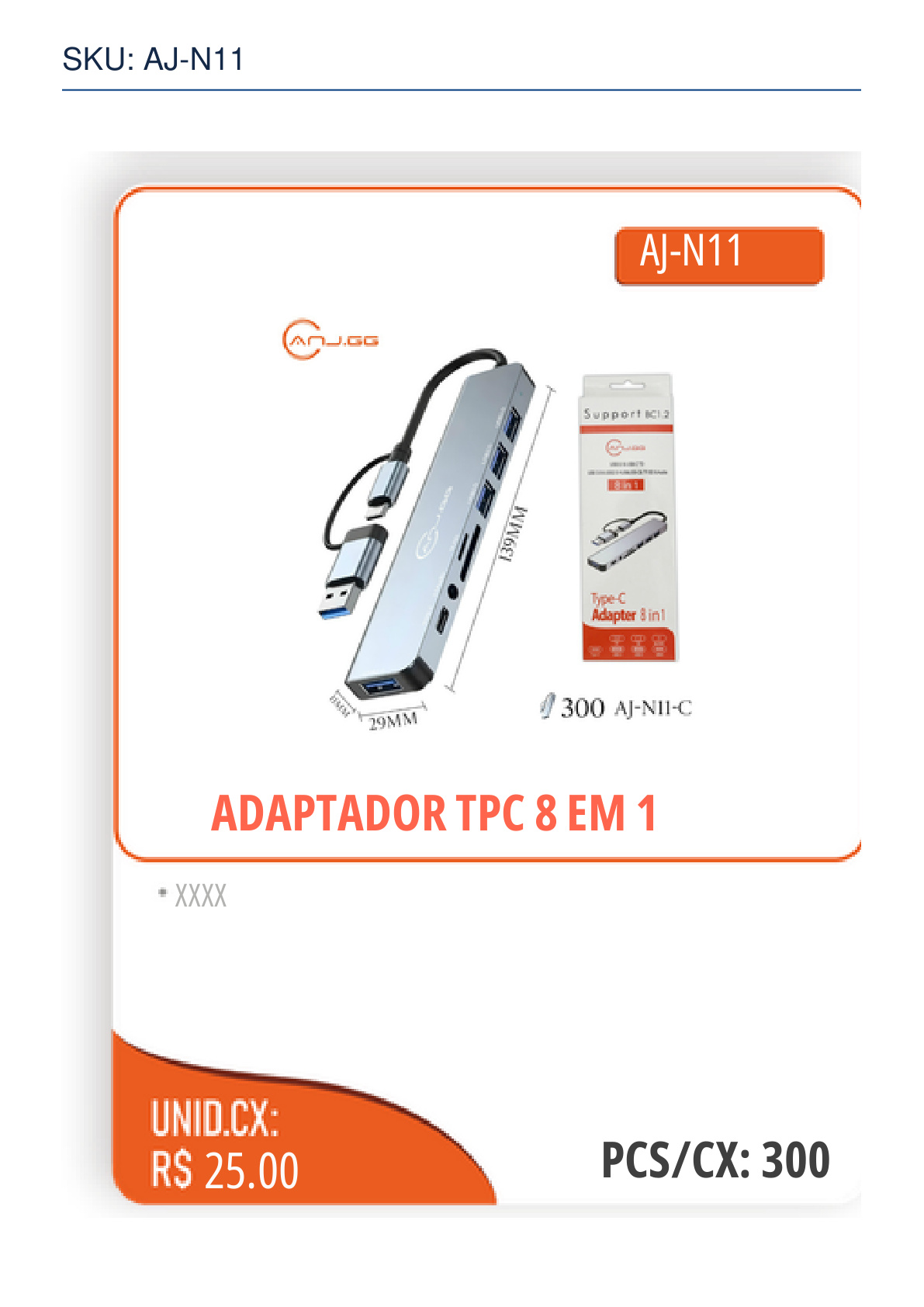ADAPTADOR TPC 8 EM 1