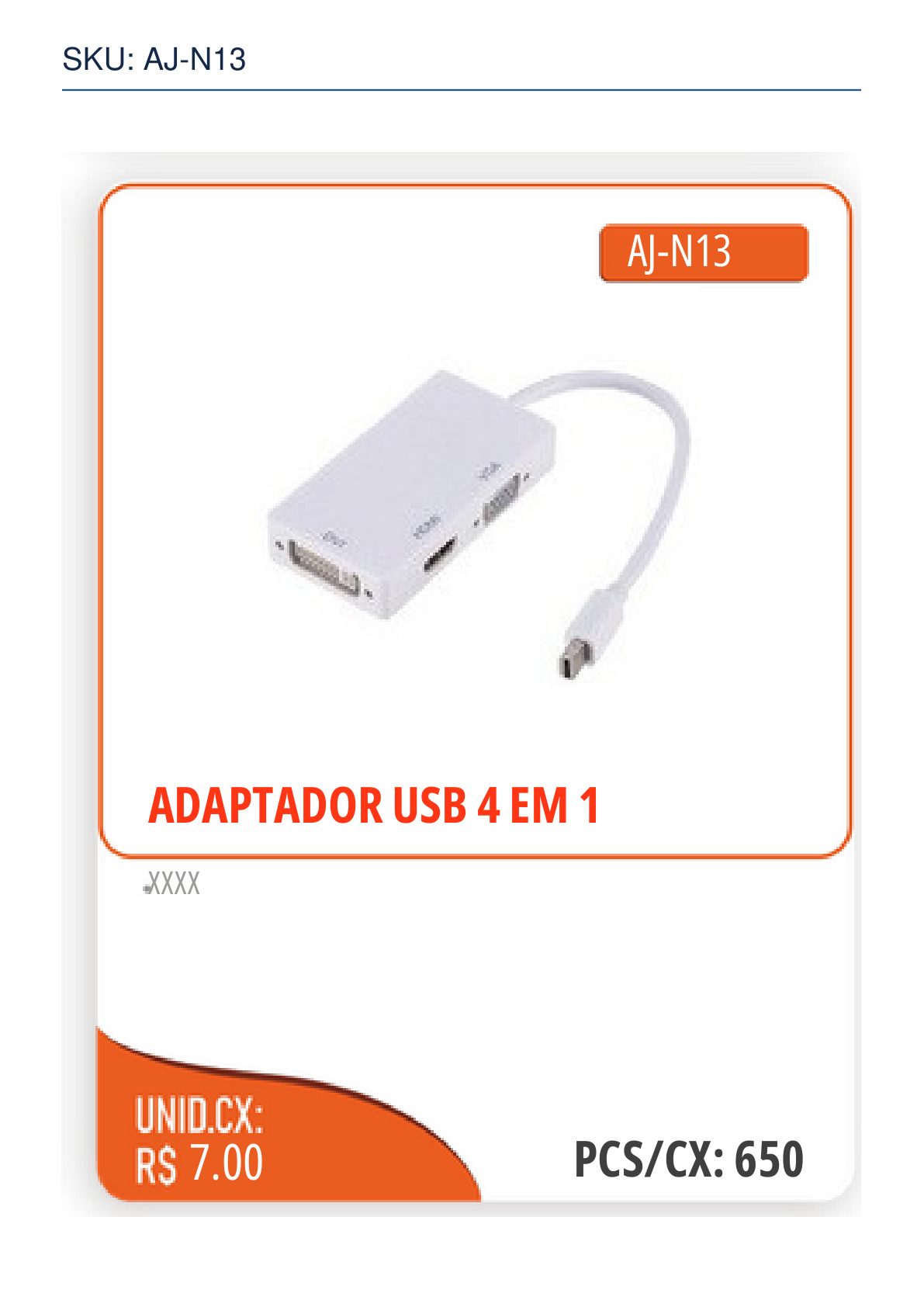 ADAPTADOR USB 4 EM 1