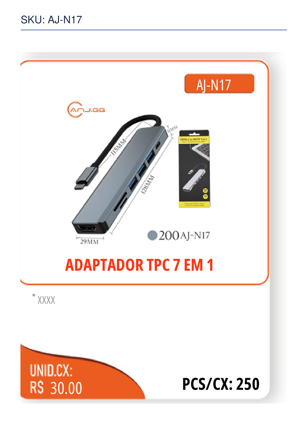 ADAPTADOR TPC 7 EM 1