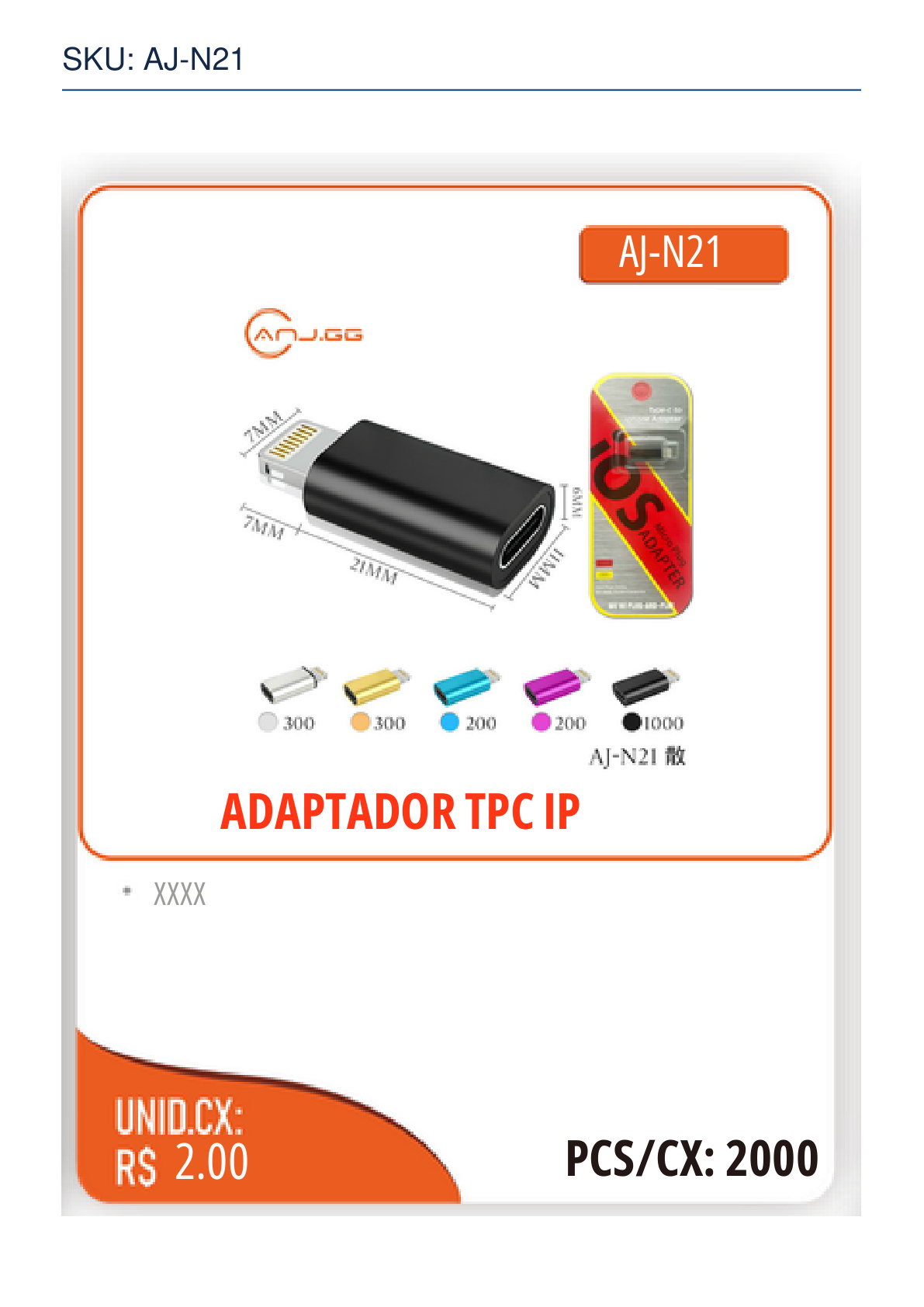 ADAPTADOR TPC IP