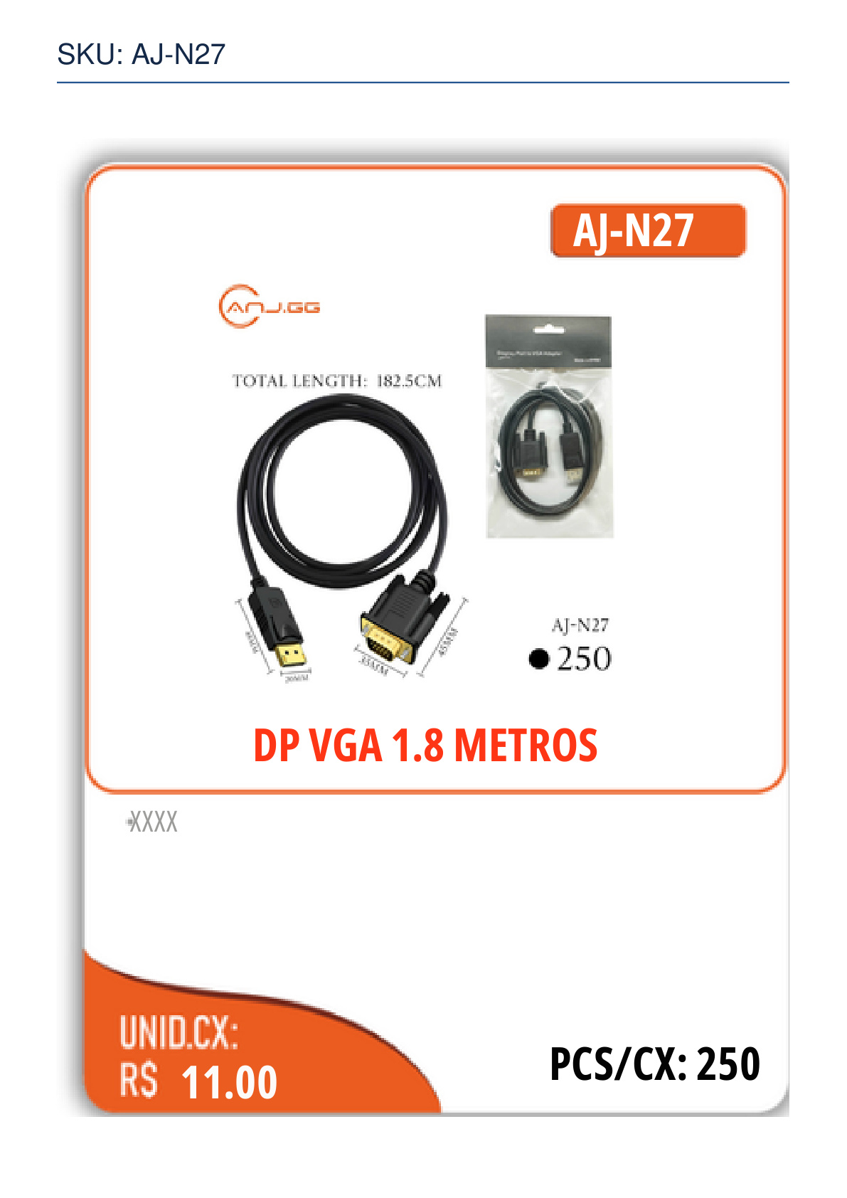 DP VGA 1.8 METROS