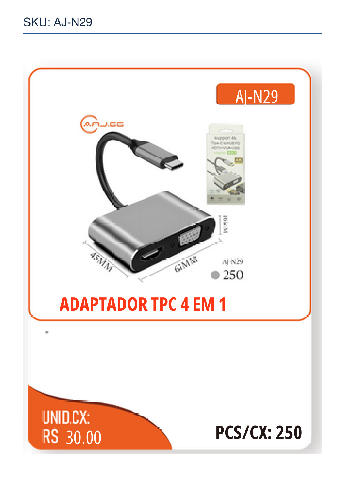 ADAPTADOR TPC 4 EM 1