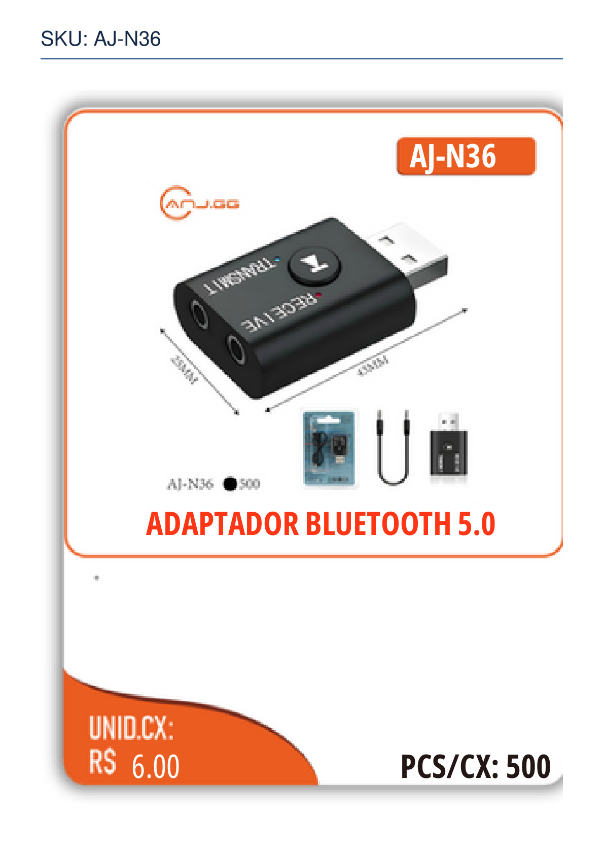 ADAPTADOR BLUETOOTH 5.0