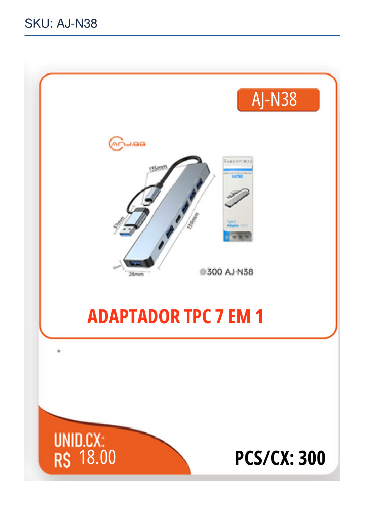 ADAPTADOR TPC 7 EM 1