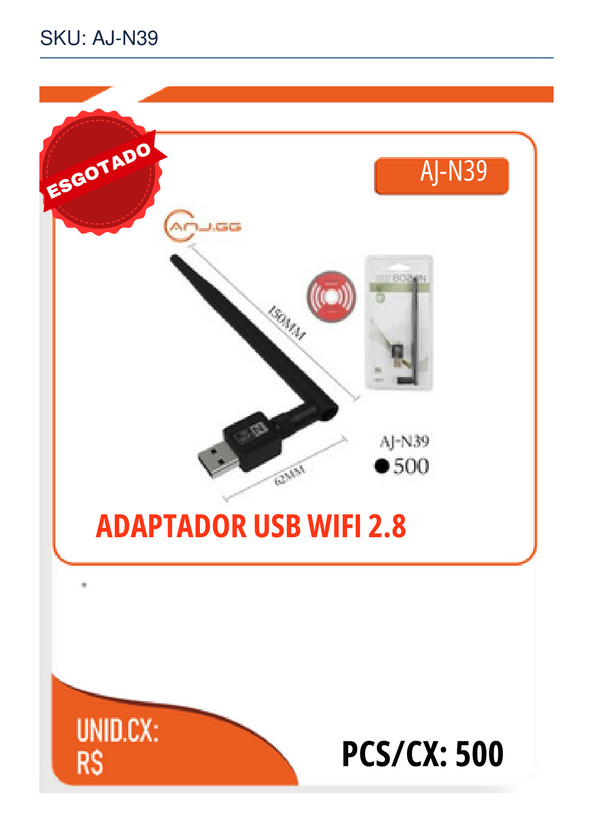 ADAPTADOR USB WIFI 2.8
