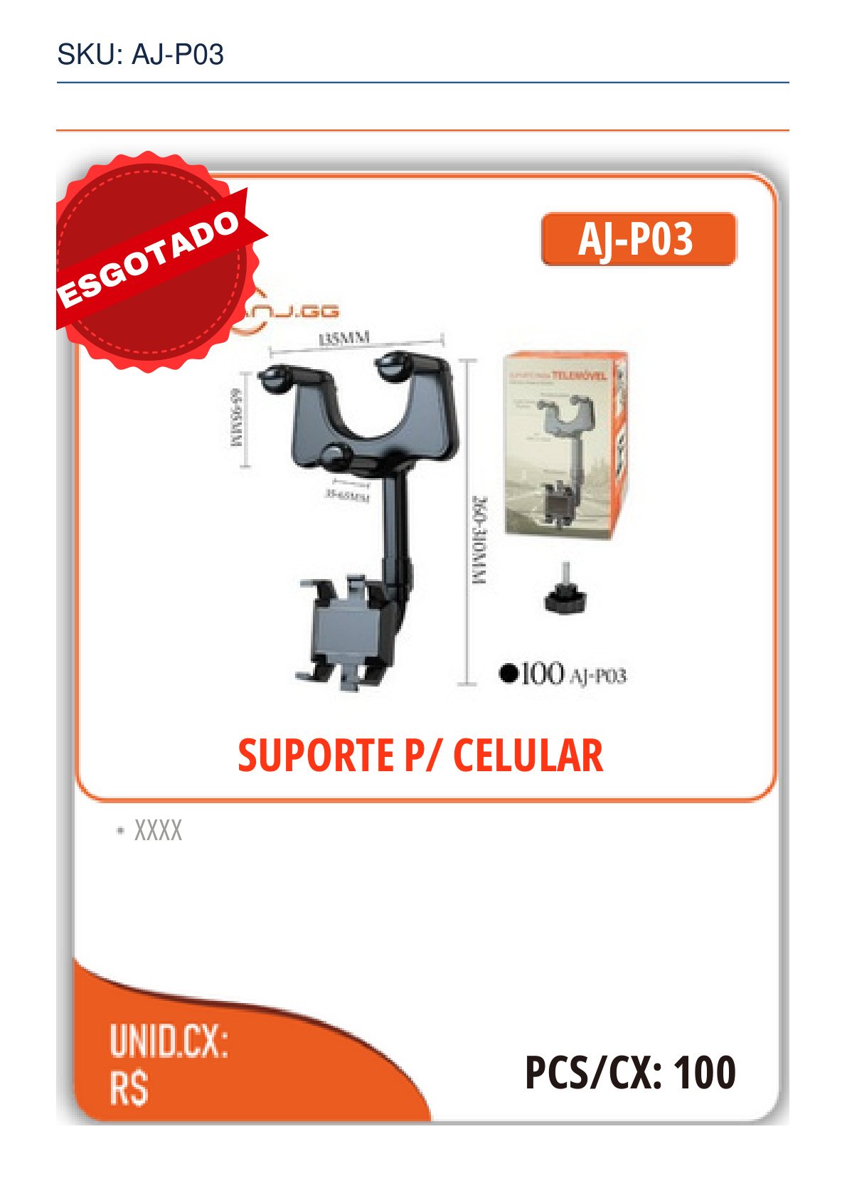 SUPORTE P/ CELULAR