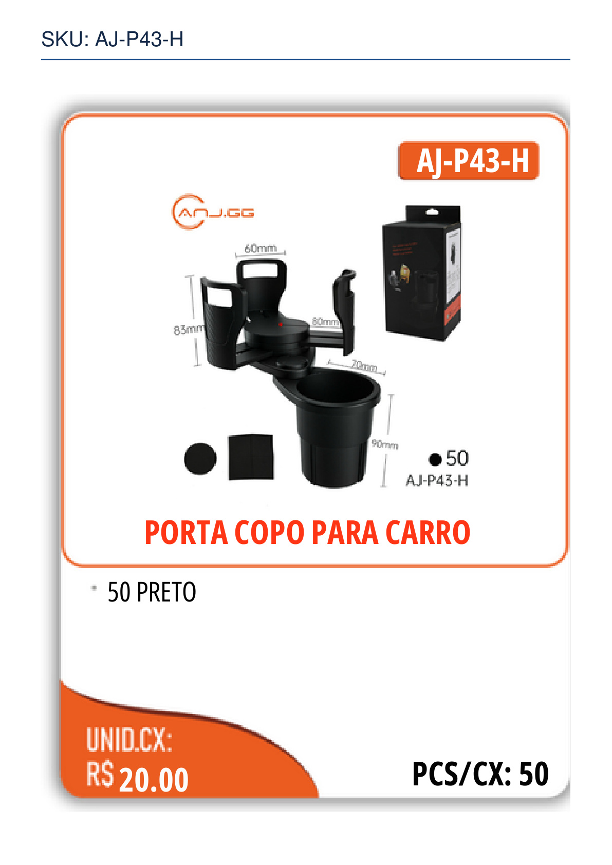PORTA COPO PARA CARRO