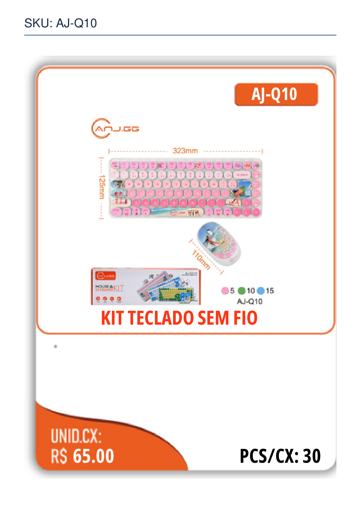 KIT TECLADO SEM FIO