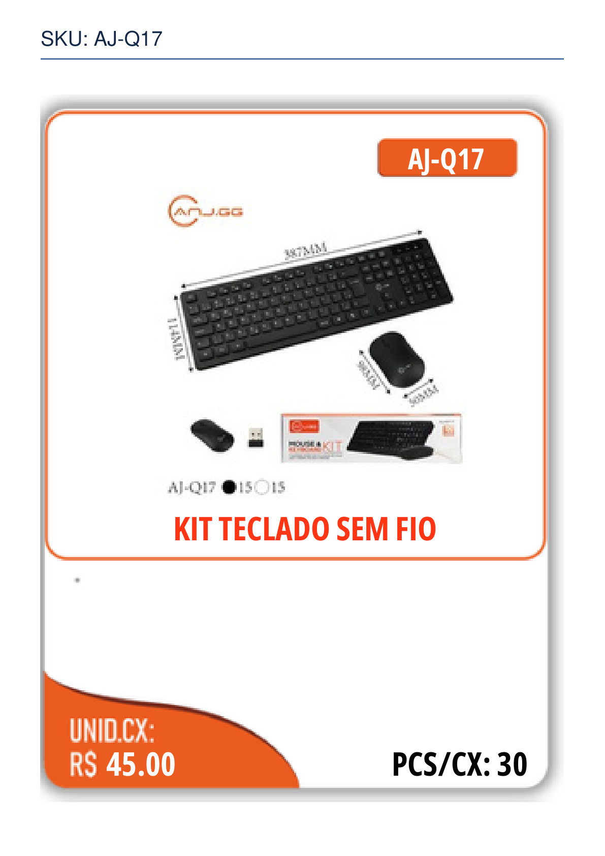 KIT TECLADO SEM FIO