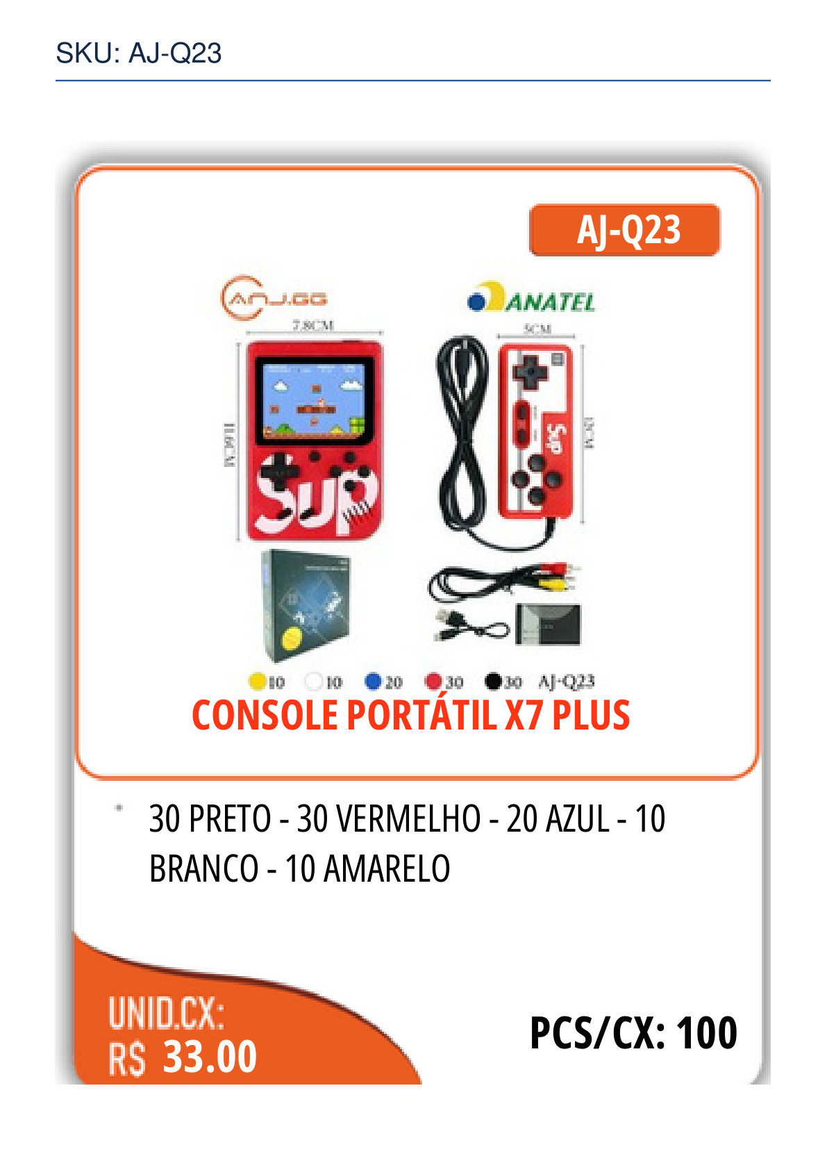 CONSOLE PORTÁTIL X7 PLUS