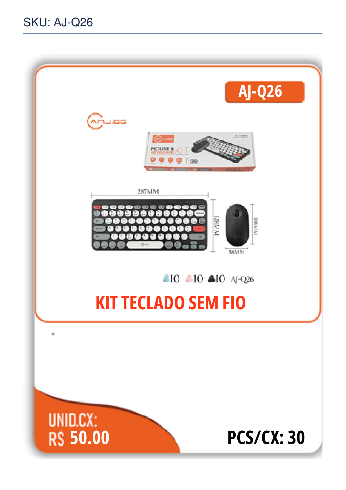 KIT TECLADO SEM FIO