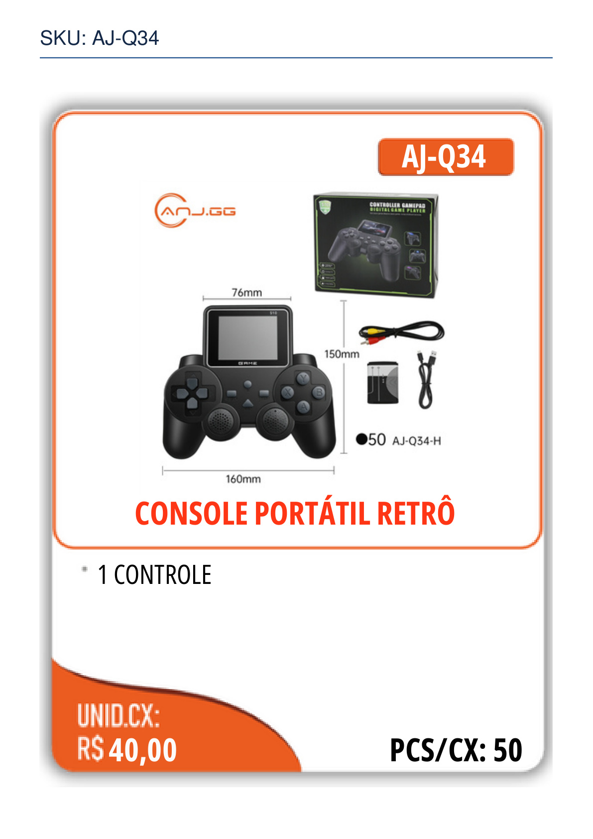 CONSOLE PORTÁTIL RETRÔ