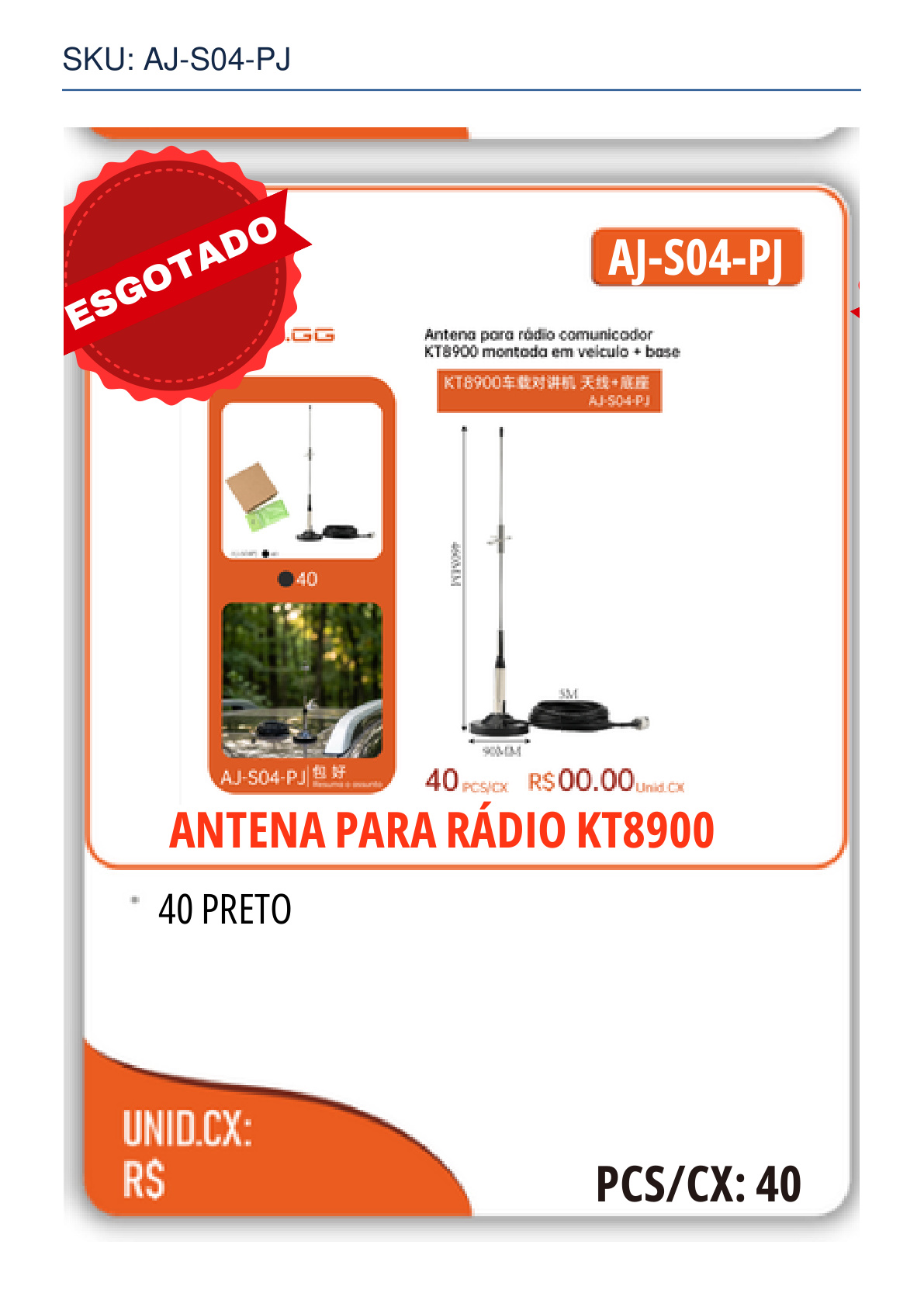 ANTENA PARA RÁDIO KT8900