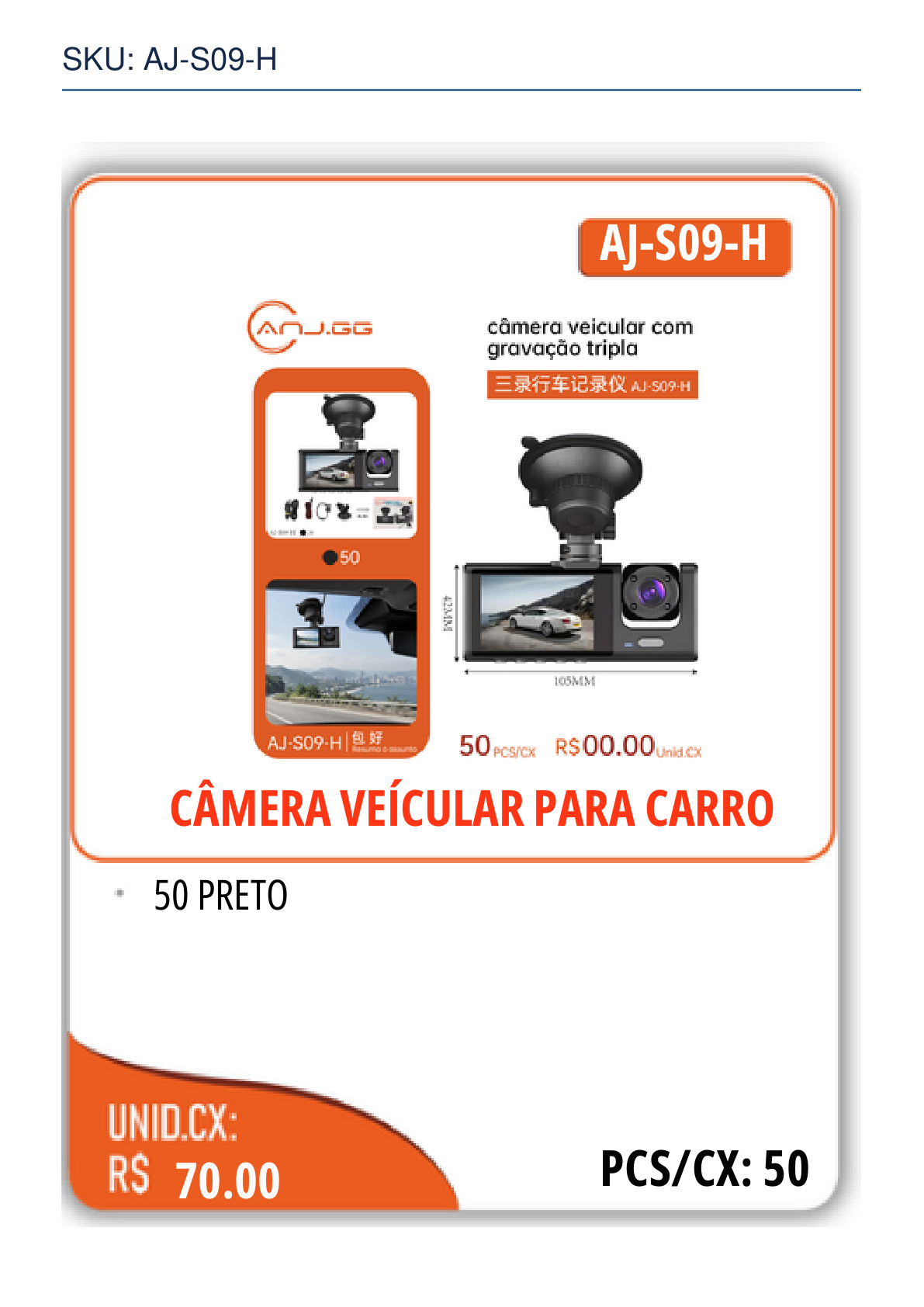 CÂMERA VEÍCULAR PARA CARRO