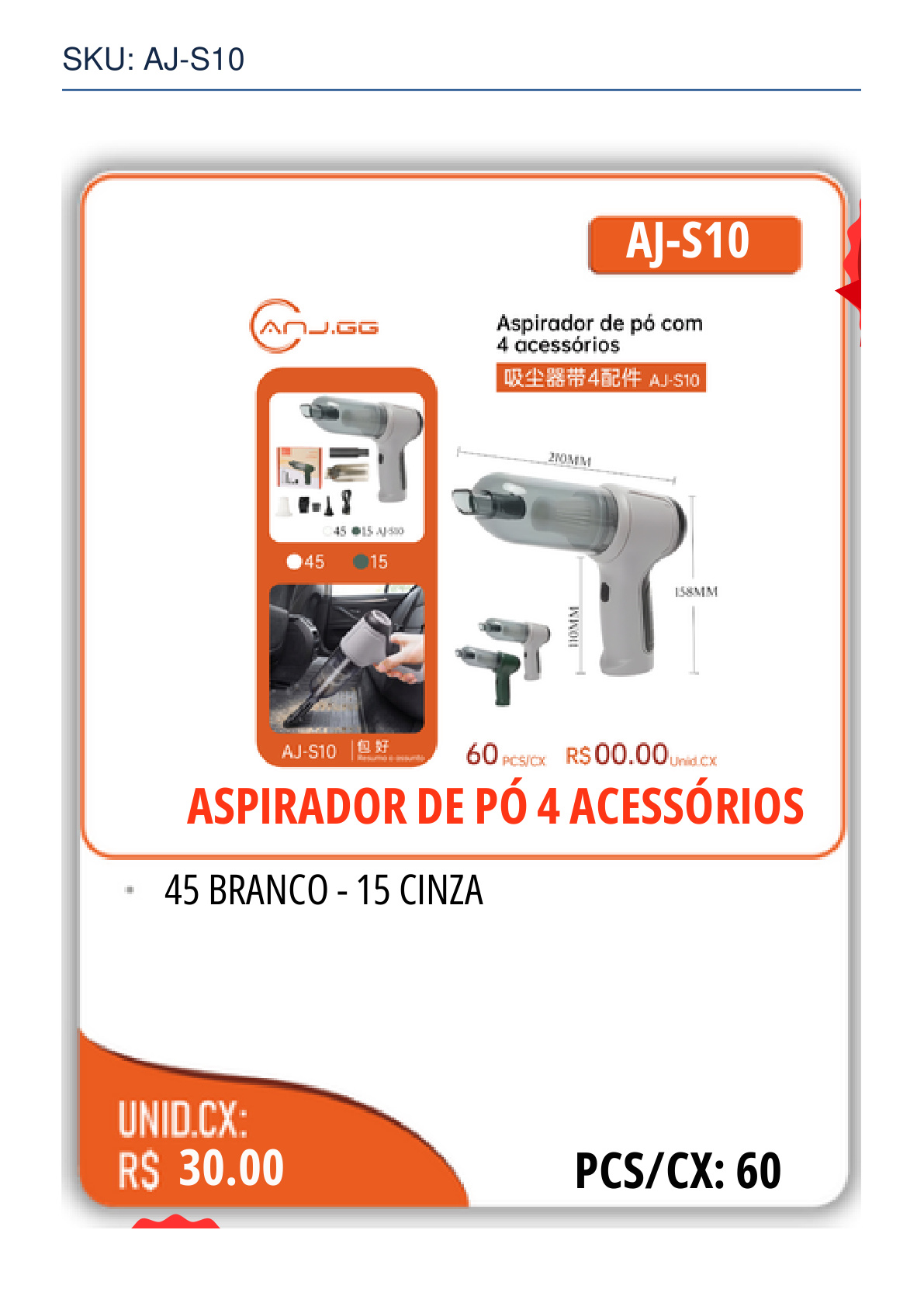 ASPIRADOR DE PÓ 4 ACESSÓRIOS