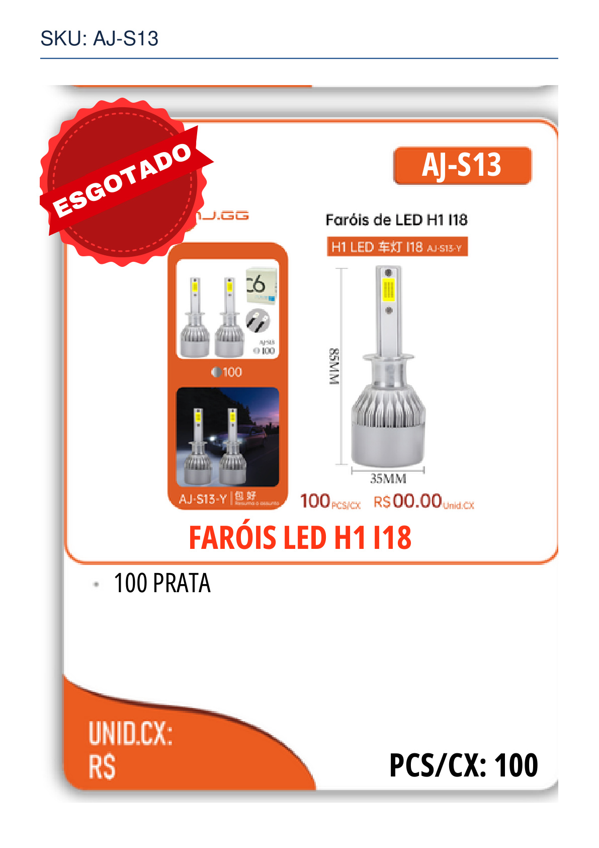 FARÓIS LED H1 I18