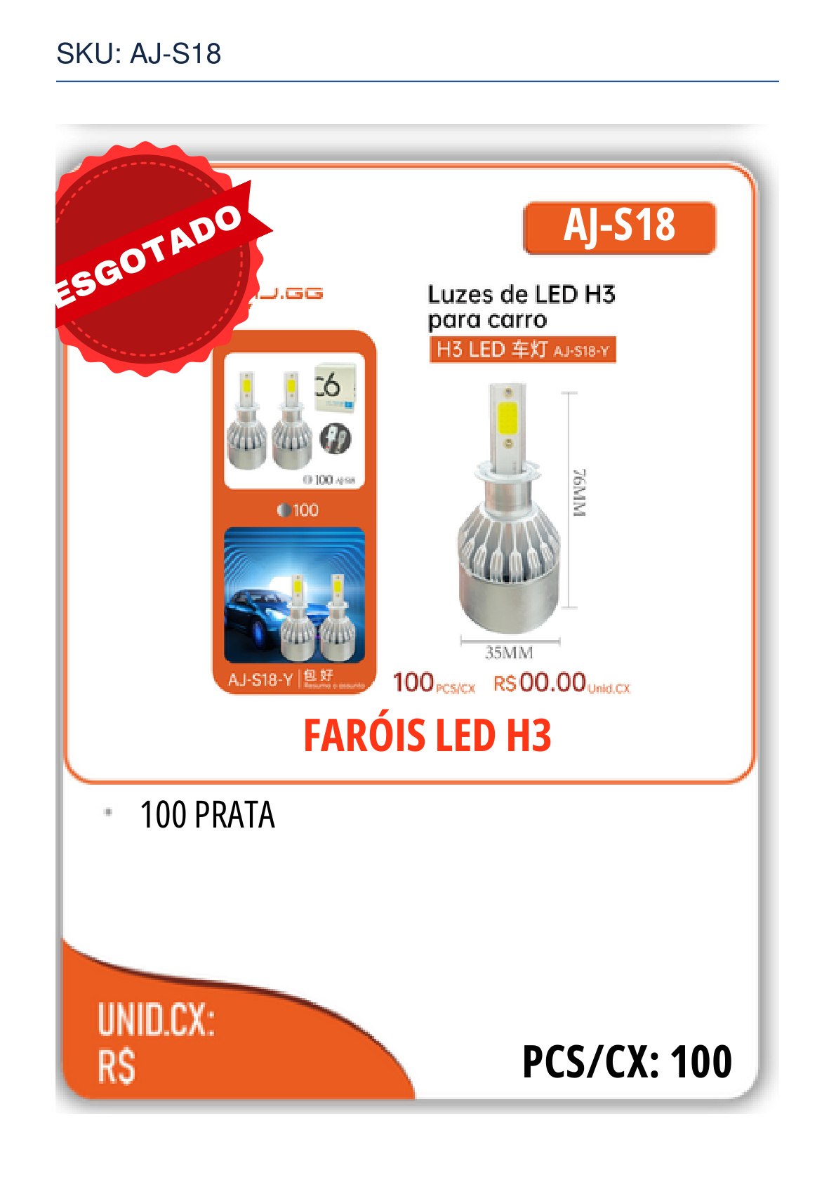 FARÓIS LED H3