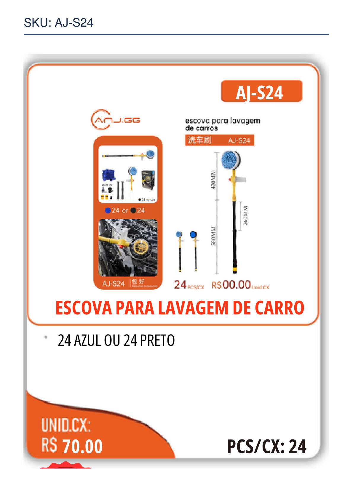 ESCOVA PARA LAVAGEM DE CARRO
