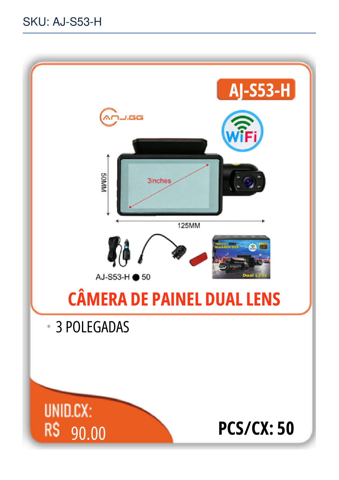 CÂMERA DE PAINEL DUAL LENS