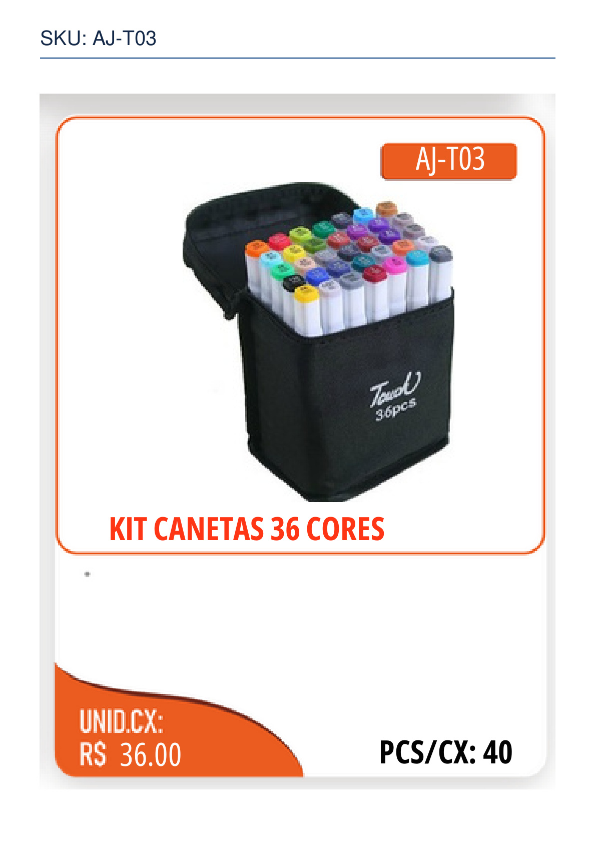KIT CANETAS 36 CORES