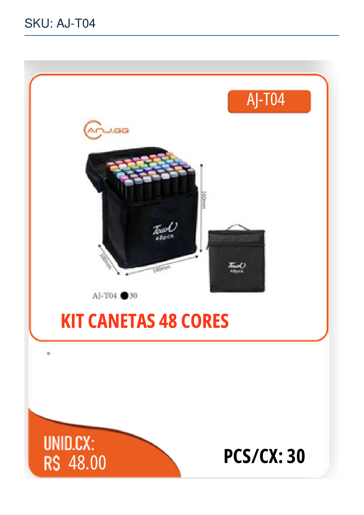 KIT CANETAS 48 CORES